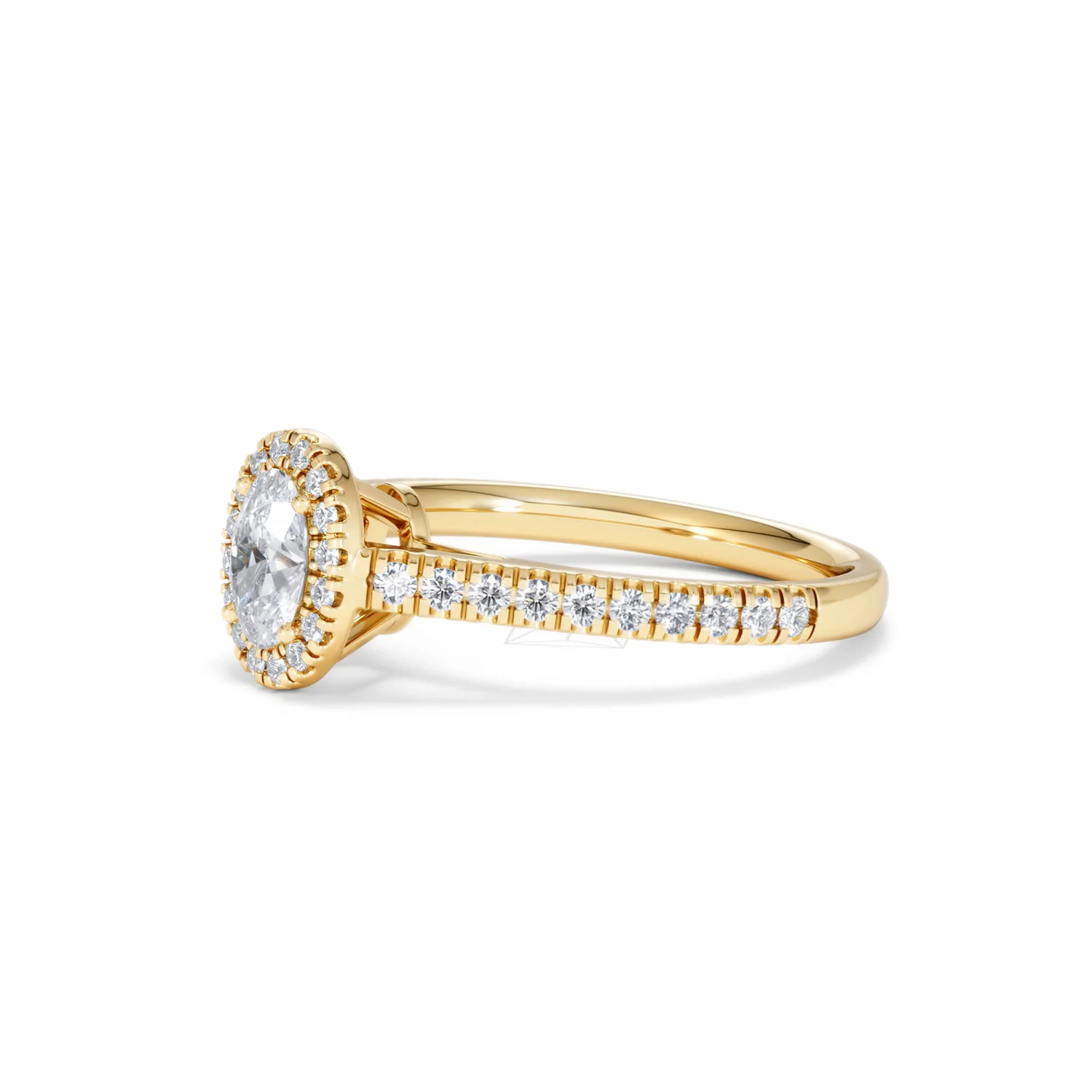 Georgina Lab Oval Diamond Halo Engagement Ring 18K Gold 1.00ct F/VS1 - Image 76