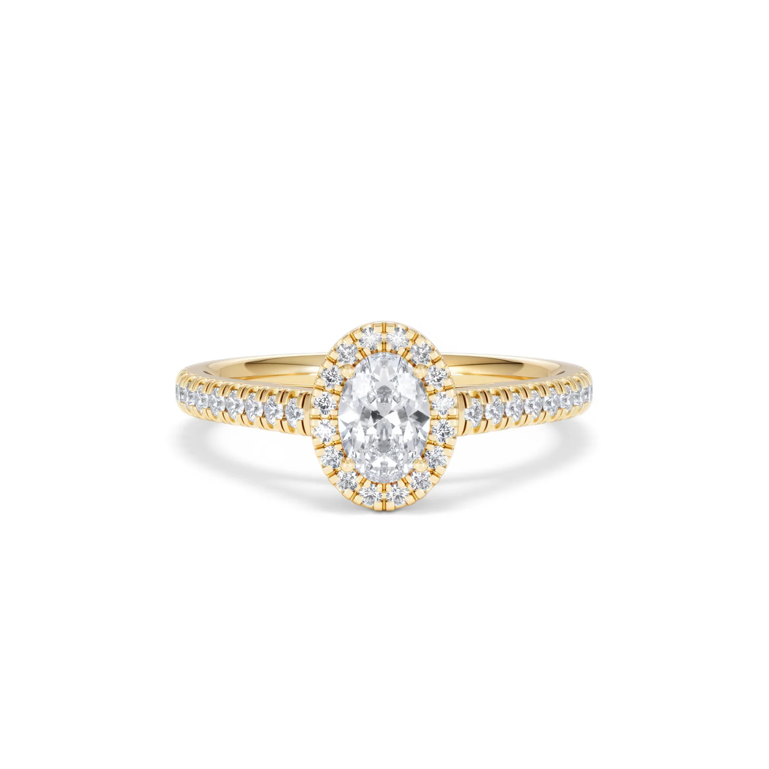 Georgina Lab Oval Diamond Halo Engagement Ring 18K Gold 1.00ct F/VS1 - Image 8