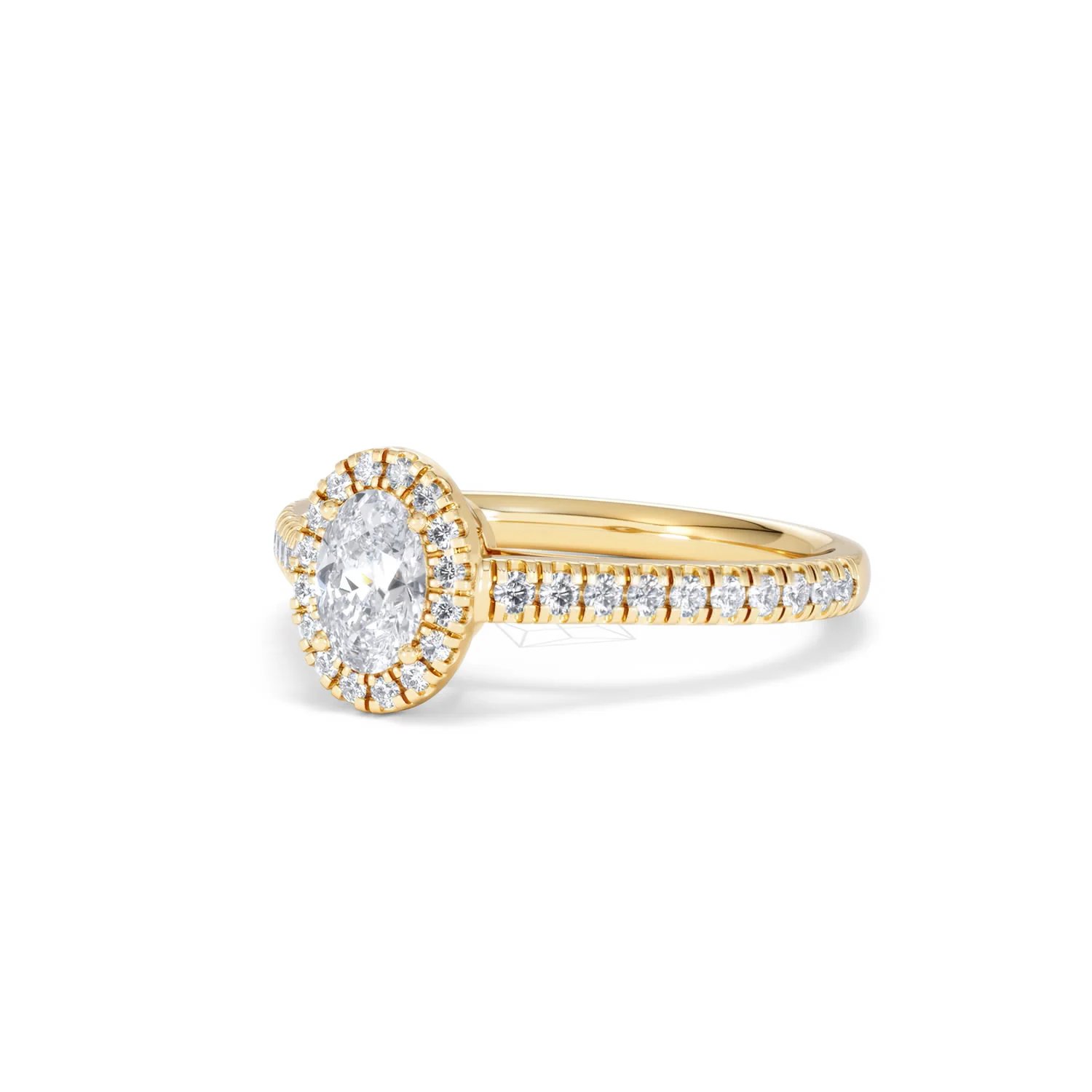 Georgina Lab Oval Diamond Halo Engagement Ring 18K Gold 1.00ct F/VS1 - Image 81