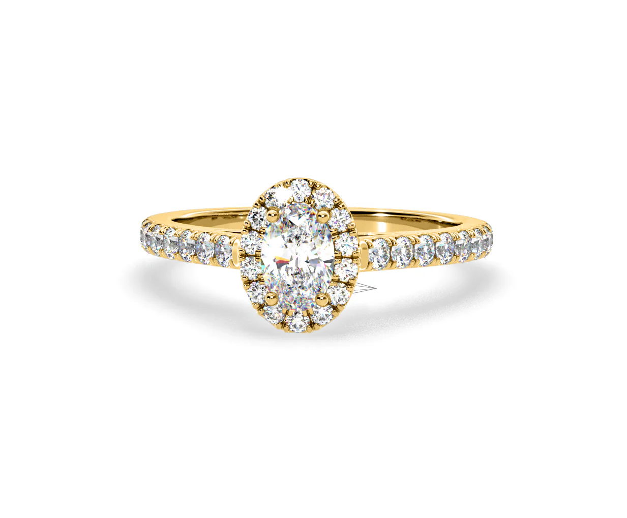 Georgina Lab Oval Diamond Halo Engagement Ring 18K Gold 1.00ct F/VS1 - Image 89