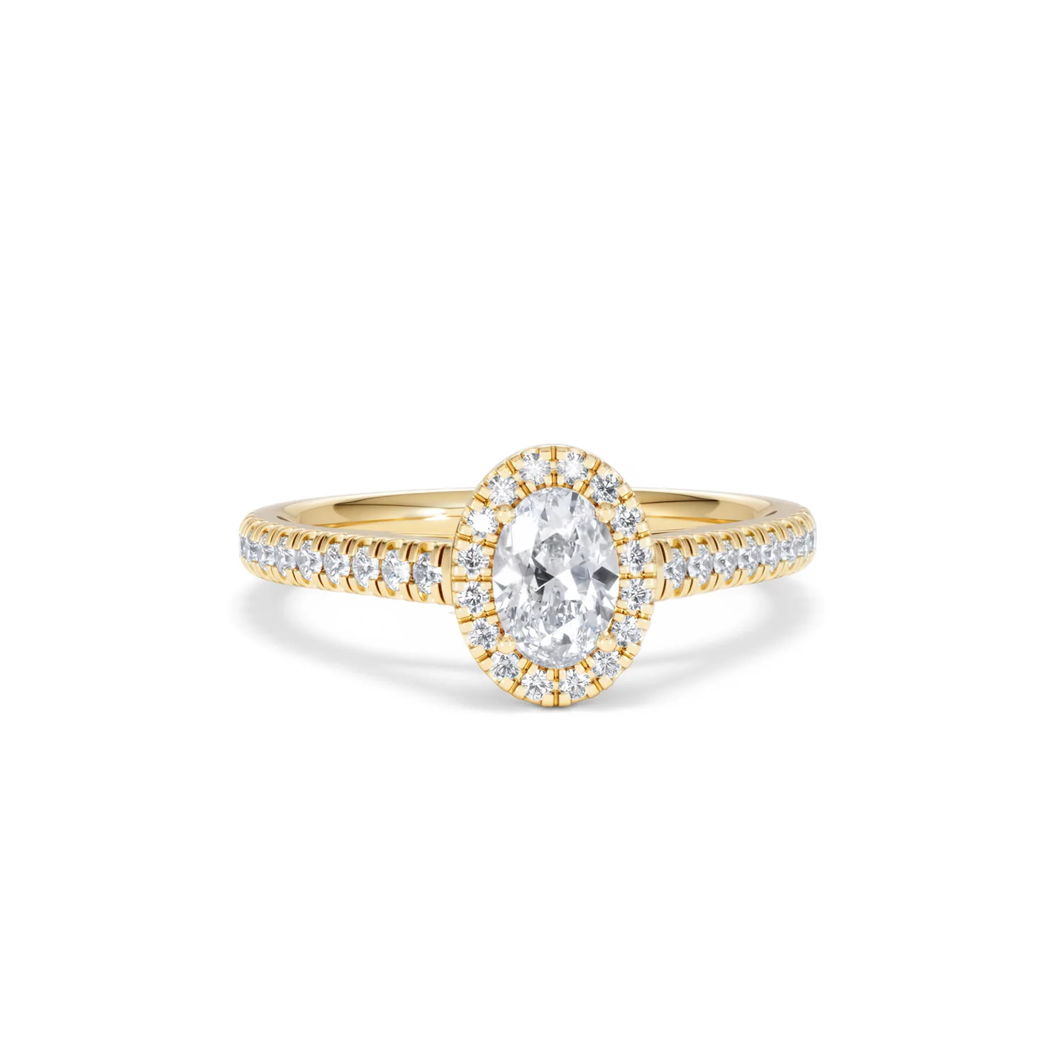 Georgina Lab Oval Diamond Halo Engagement Ring 18K Gold 1.00ct F/VS1 - Image 9