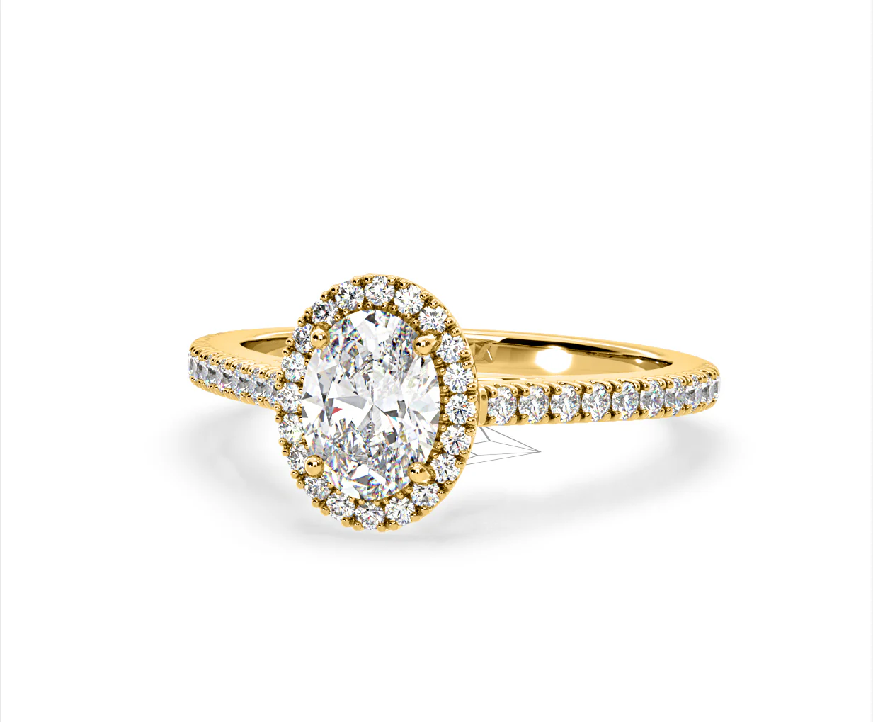 Georgina Lab Oval Diamond Halo Engagement Ring 18K Gold 2.05ct F/VS1 - Image 10