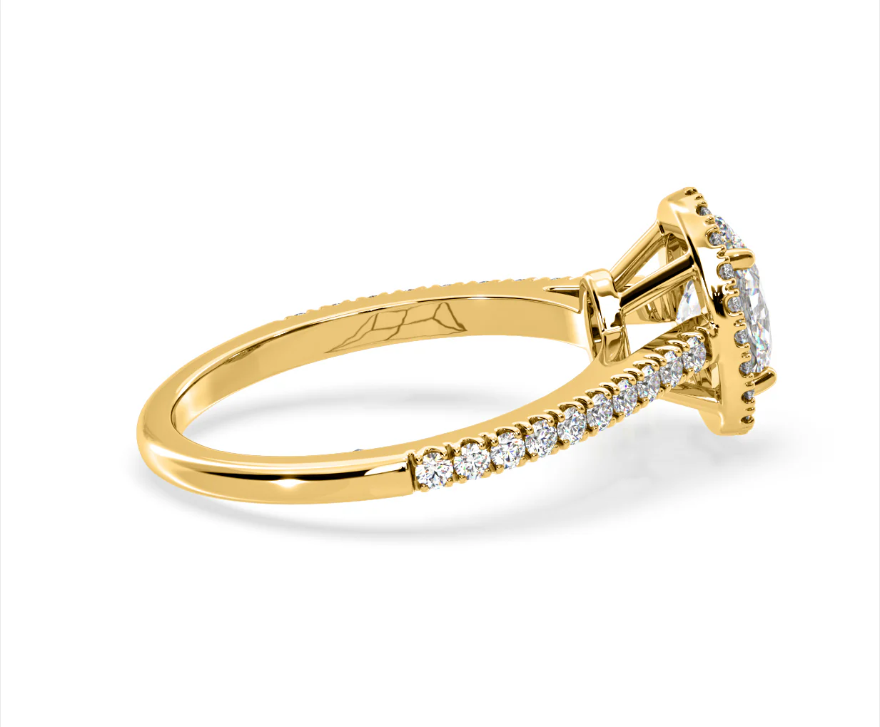 Georgina Lab Oval Diamond Halo Engagement Ring 18K Gold 2.05ct F/VS1 - Image 143