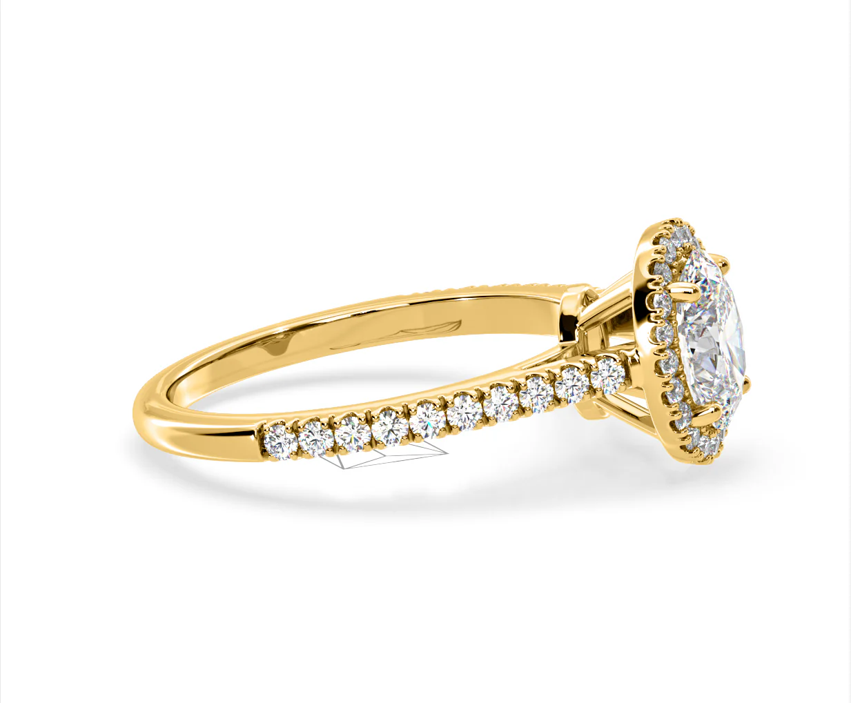 Georgina Lab Oval Diamond Halo Engagement Ring 18K Gold 2.05ct F/VS1 - Image 150