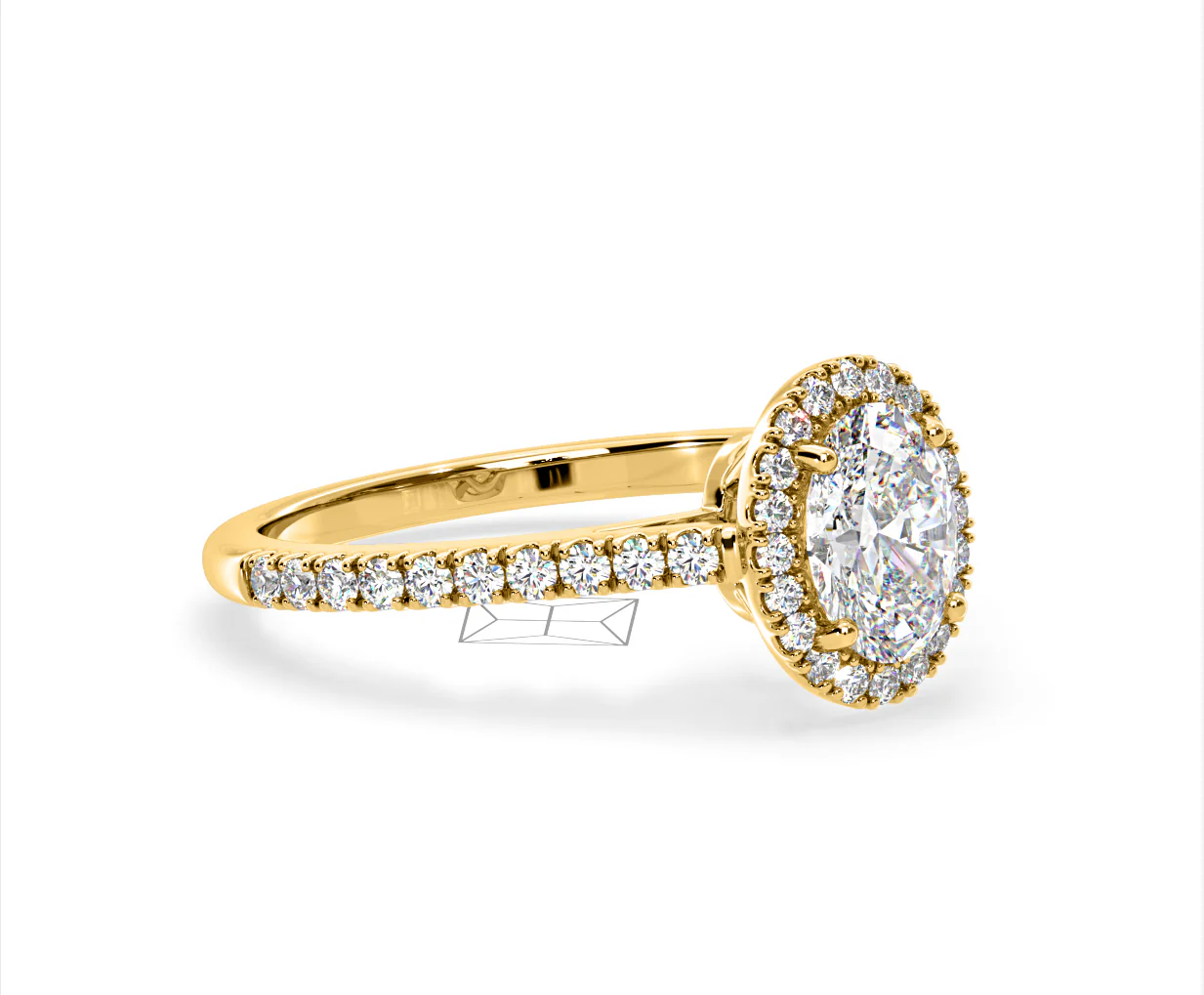 Georgina Lab Oval Diamond Halo Engagement Ring 18K Gold 2.05ct F/VS1 - Image 157