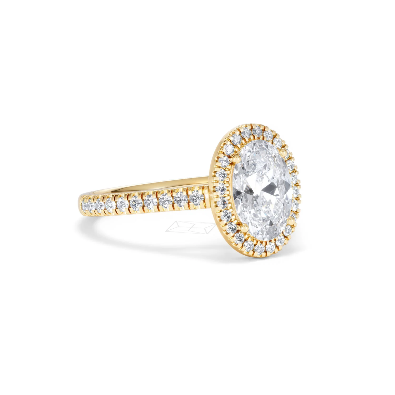 Georgina Lab Oval Diamond Halo Engagement Ring 18K Gold 2.05ct F/VS1 - Image 18