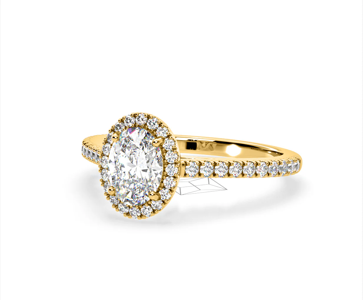 Georgina Lab Oval Diamond Halo Engagement Ring 18K Gold 2.05ct F/VS1 - Image 92
