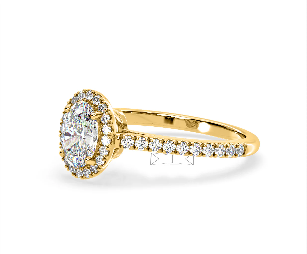 Georgina Lab Oval Diamond Halo Engagement Ring 18K Gold 2.05ct F/VS1 - Image 97