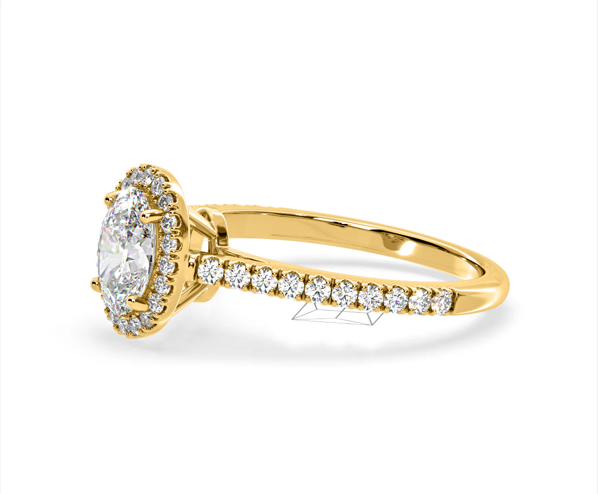 Georgina Lab Oval Diamond Halo Engagement Ring 18K Gold 2.55ct F/VS1 - Image 101