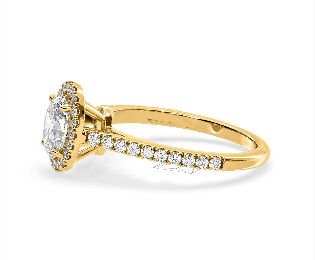 Georgina Lab Oval Diamond Halo Engagement Ring 18K Gold 2.55ct F/VS1 - Image 104
