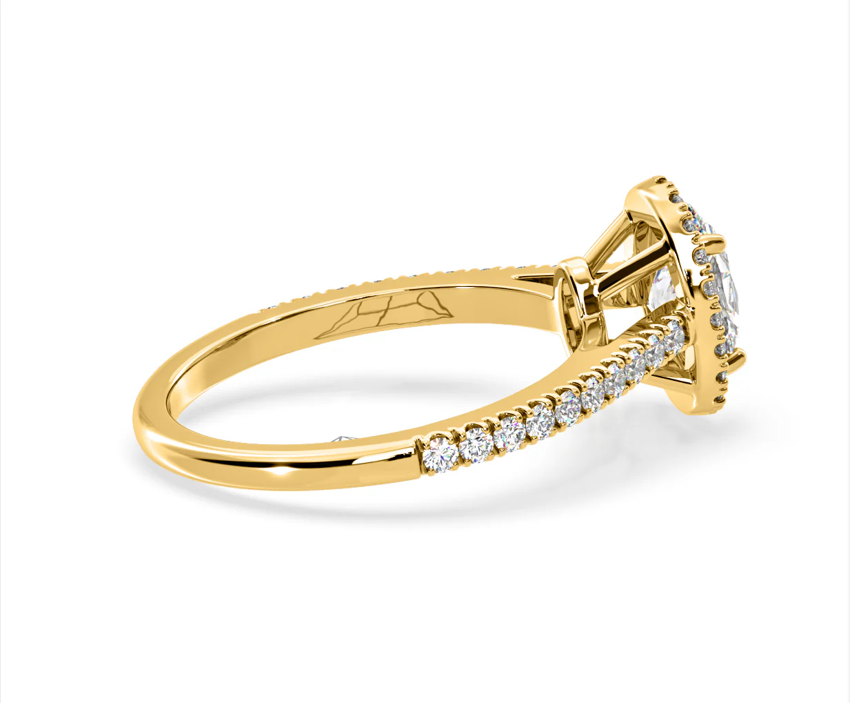 Georgina Lab Oval Diamond Halo Engagement Ring 18K Gold 2.55ct F/VS1 - Image 143