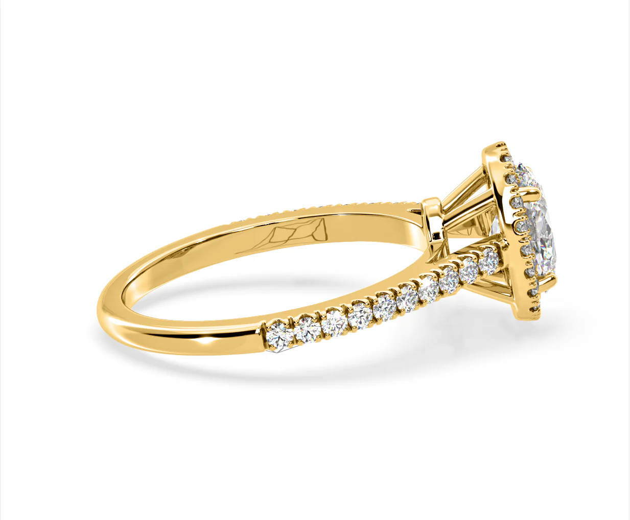 Georgina Lab Oval Diamond Halo Engagement Ring 18K Gold 2.55ct F/VS1 - Image 146