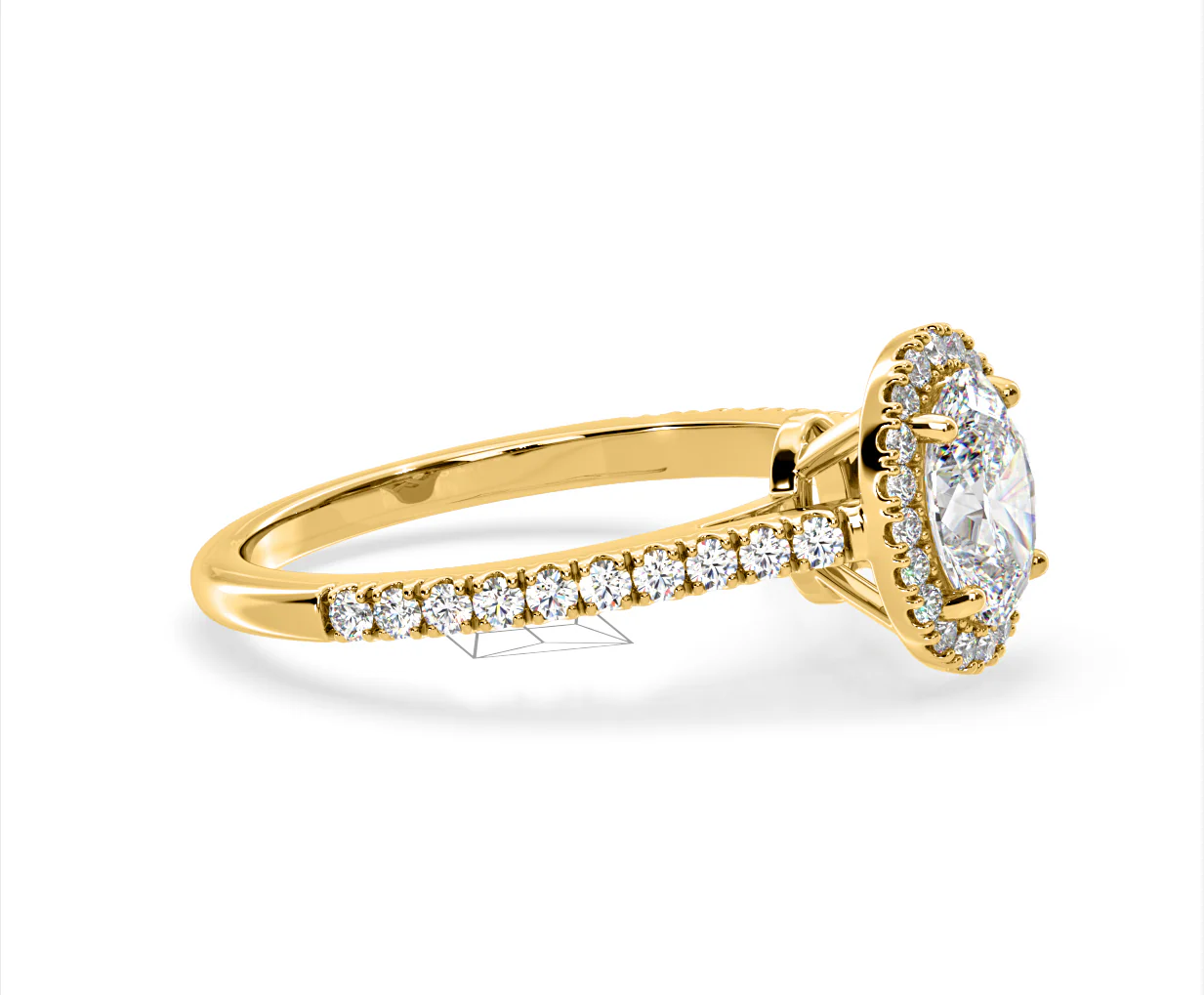 Georgina Lab Oval Diamond Halo Engagement Ring 18K Gold 2.55ct F/VS1 - Image 153