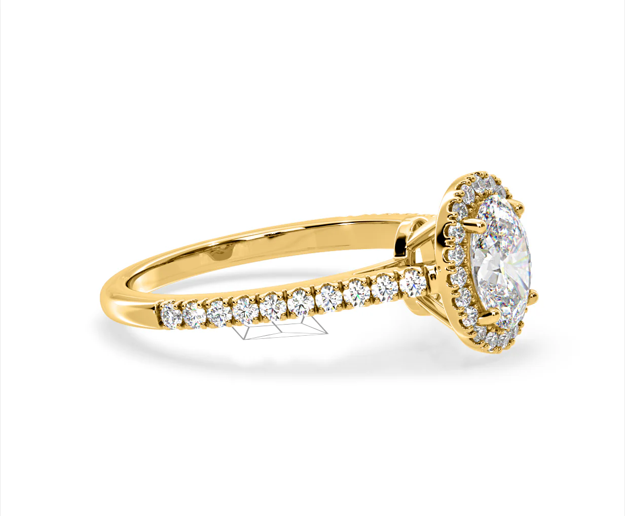 Georgina Lab Oval Diamond Halo Engagement Ring 18K Gold 2.55ct F/VS1 - Image 154