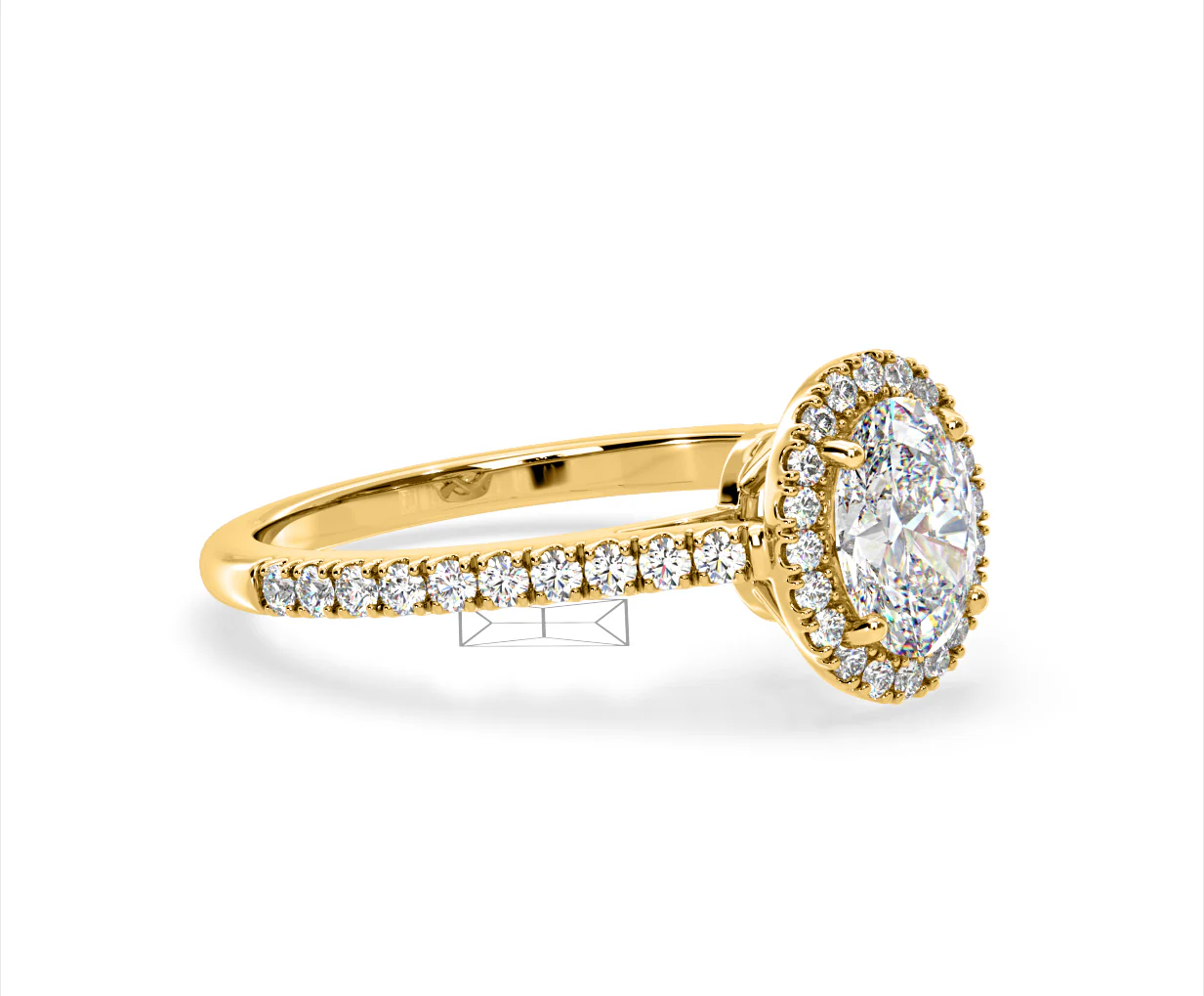 Georgina Lab Oval Diamond Halo Engagement Ring 18K Gold 2.55ct F/VS1 - Image 157