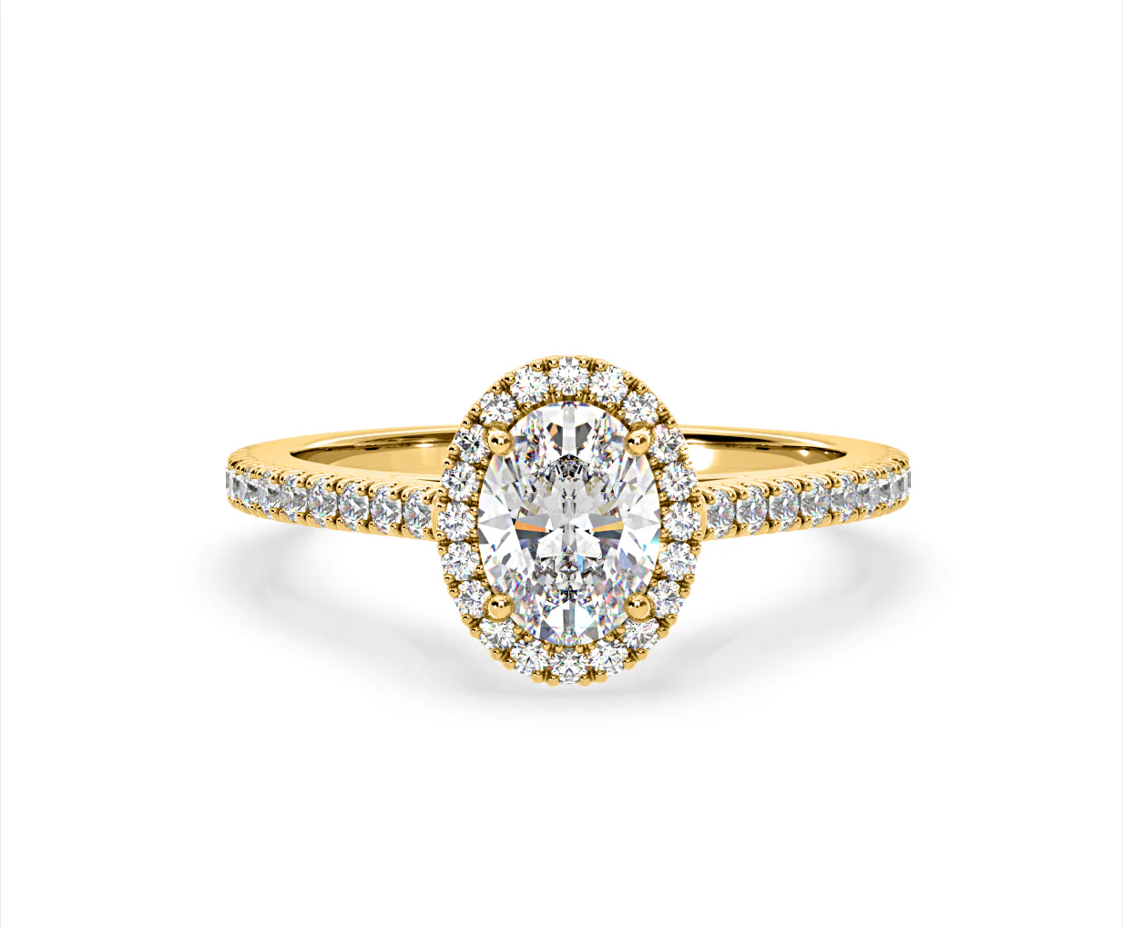 Georgina Lab Oval Diamond Halo Engagement Ring 18K Gold 2.55ct F/VS1 - Image 167