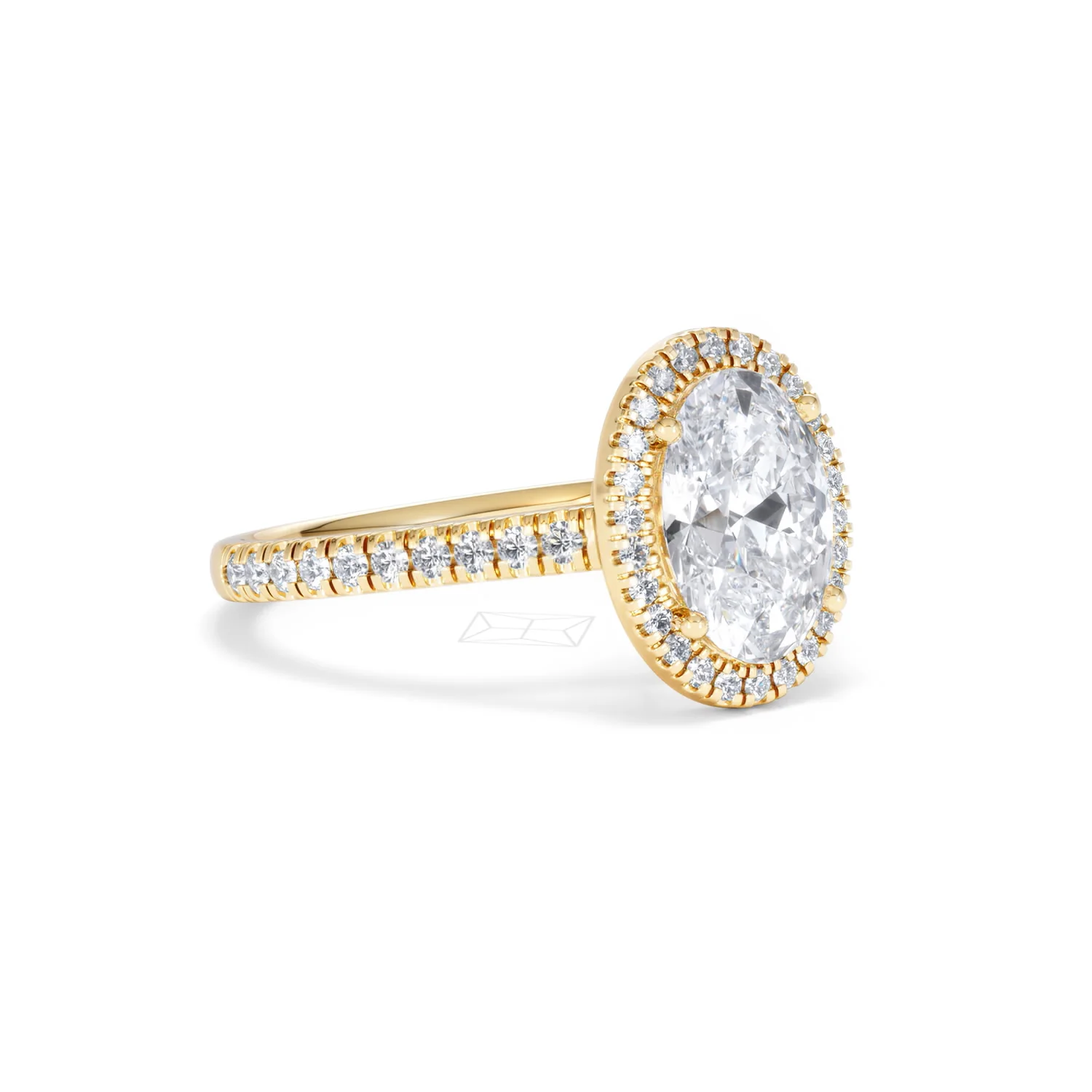 Georgina Lab Oval Diamond Halo Engagement Ring 18K Gold 2.55ct F/VS1 - Image 20
