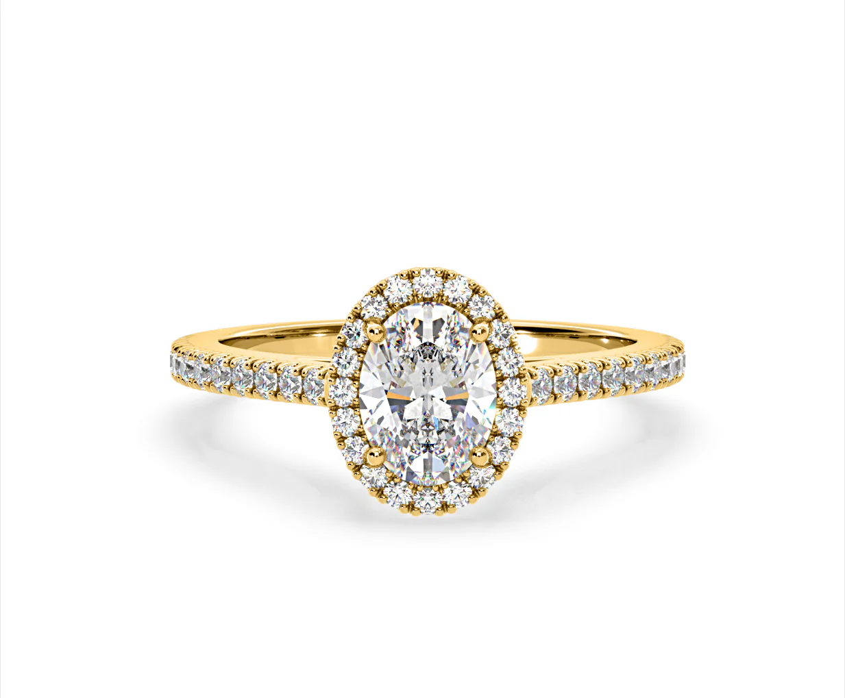 Georgina Lab Oval Diamond Halo Engagement Ring 18K Gold 2.55ct F/VS1 - Image 8