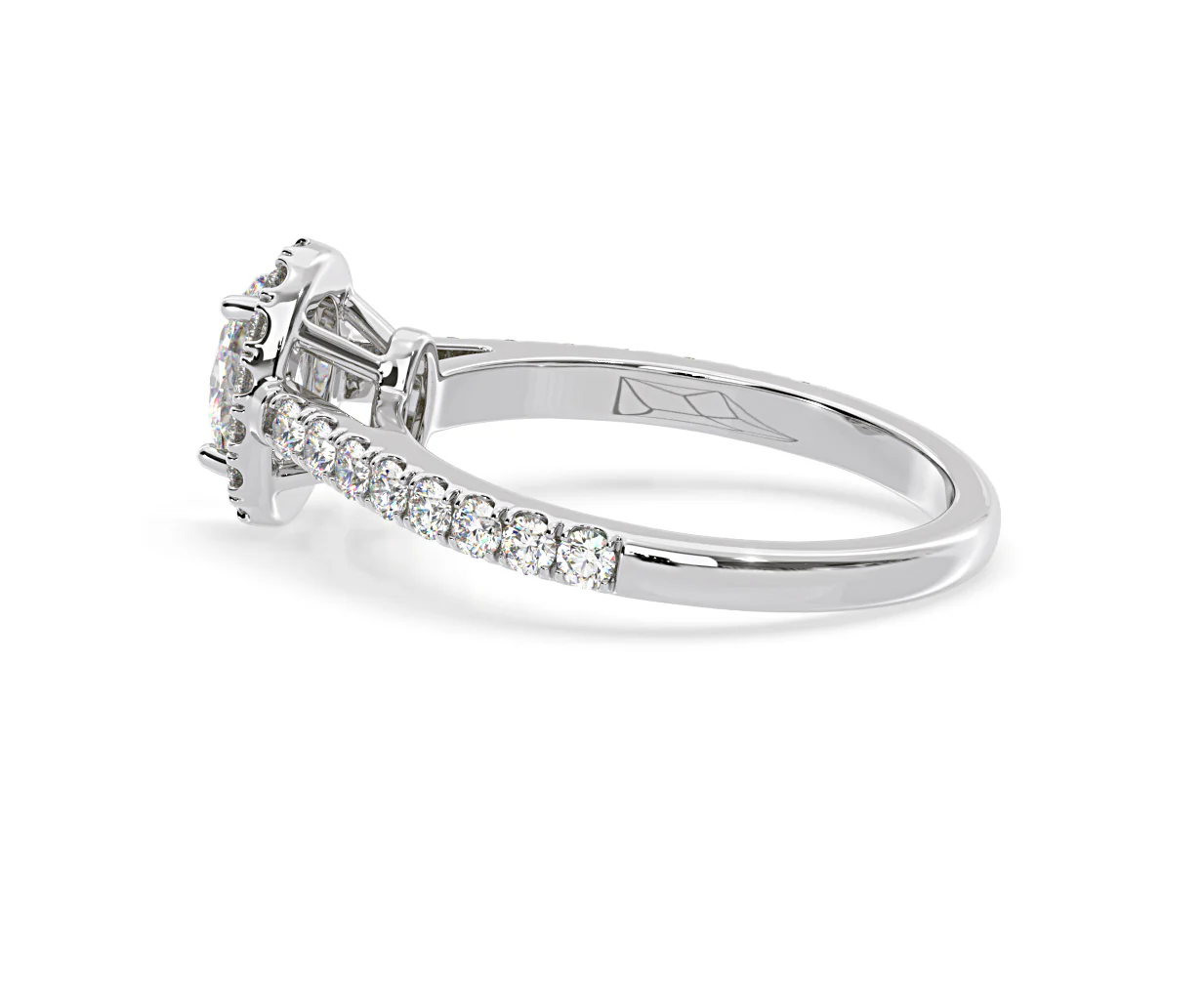 Georgina Lab Oval Diamond Halo Engagement Ring 18K White Gold 1.00ct F/VS1 - Image 114