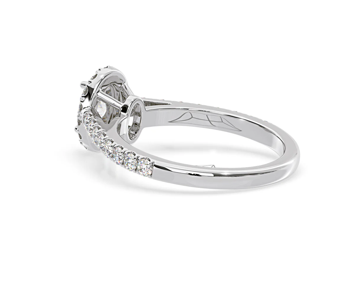 Georgina Lab Oval Diamond Halo Engagement Ring 18K White Gold 1.00ct F/VS1 - Image 118