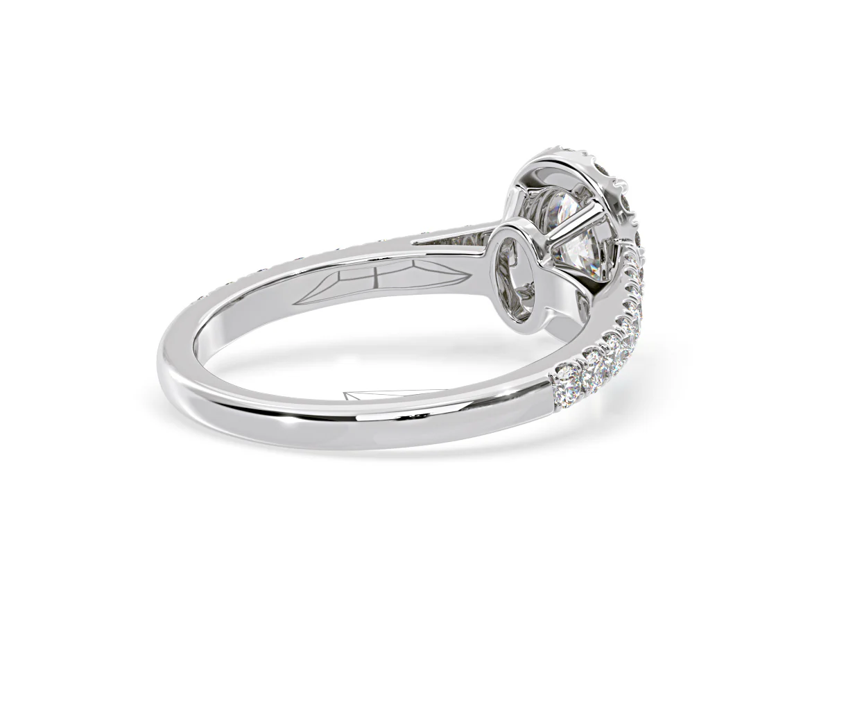 Georgina Lab Oval Diamond Halo Engagement Ring 18K White Gold 1.00ct F/VS1 - Image 138