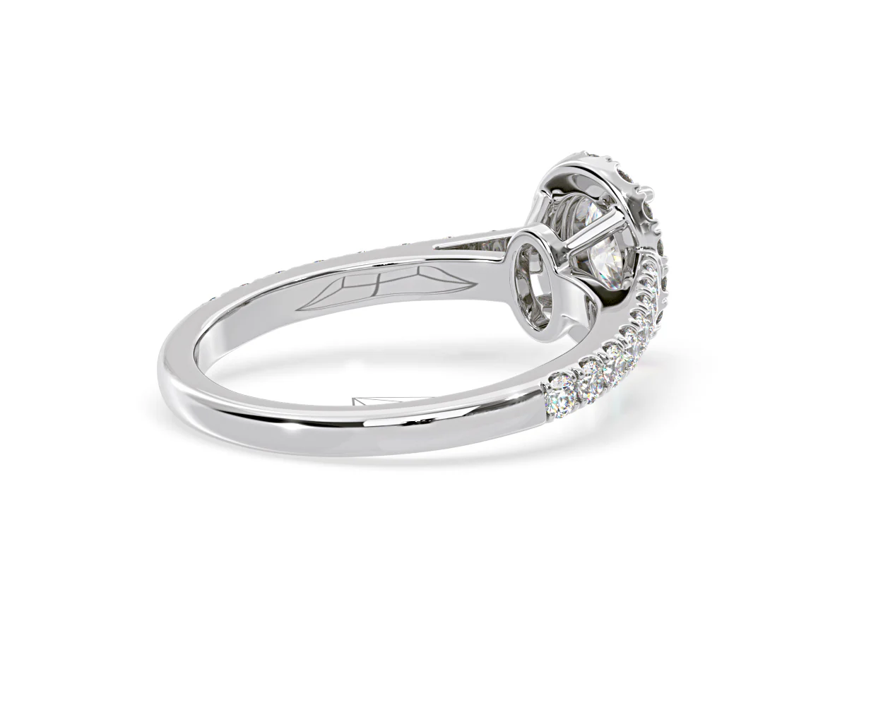 Georgina Lab Oval Diamond Halo Engagement Ring 18K White Gold 1.00ct F/VS1 - Image 139