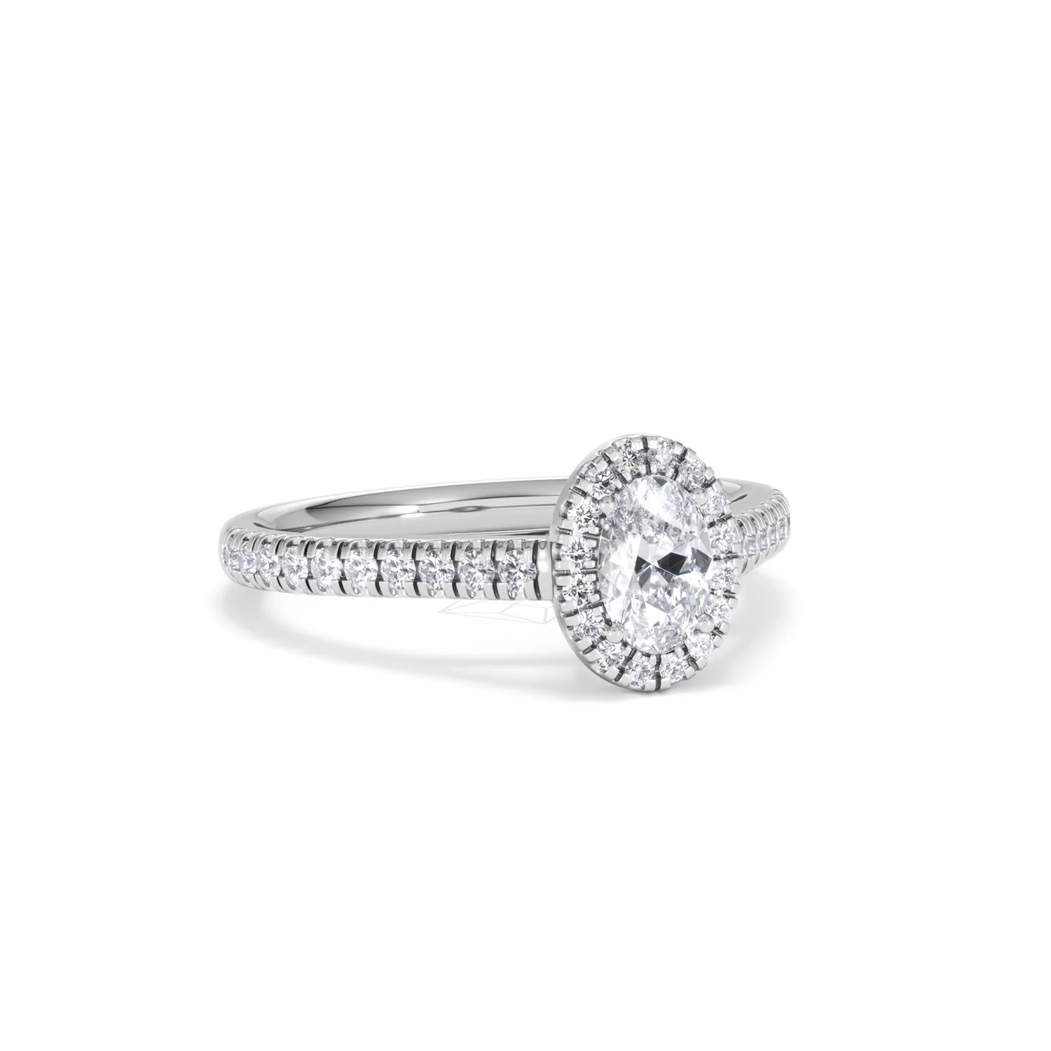 Georgina Lab Oval Diamond Halo Engagement Ring 18K White Gold 1.00ct F/VS1 - Image 15
