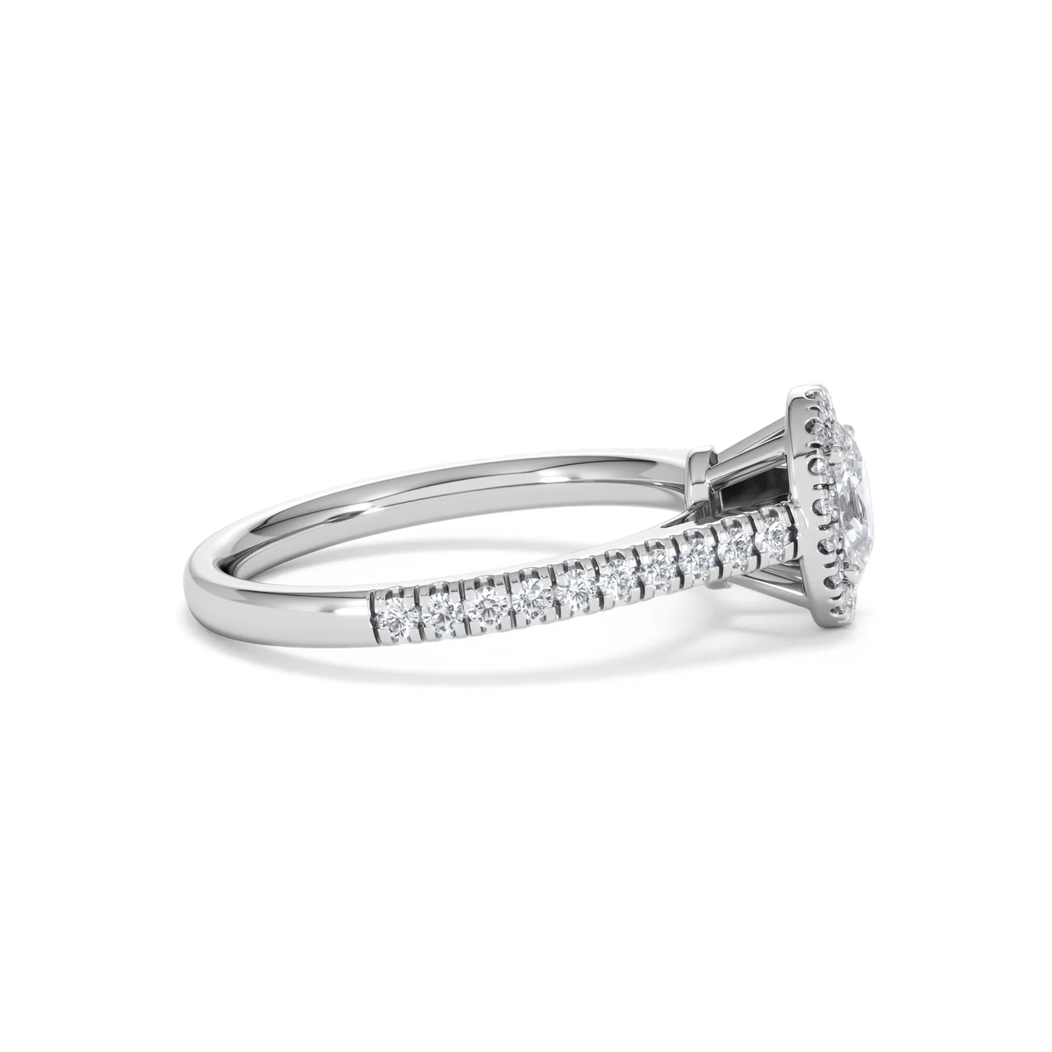 Georgina Lab Oval Diamond Halo Engagement Ring 18K White Gold 1.00ct F/VS1 - Image 28