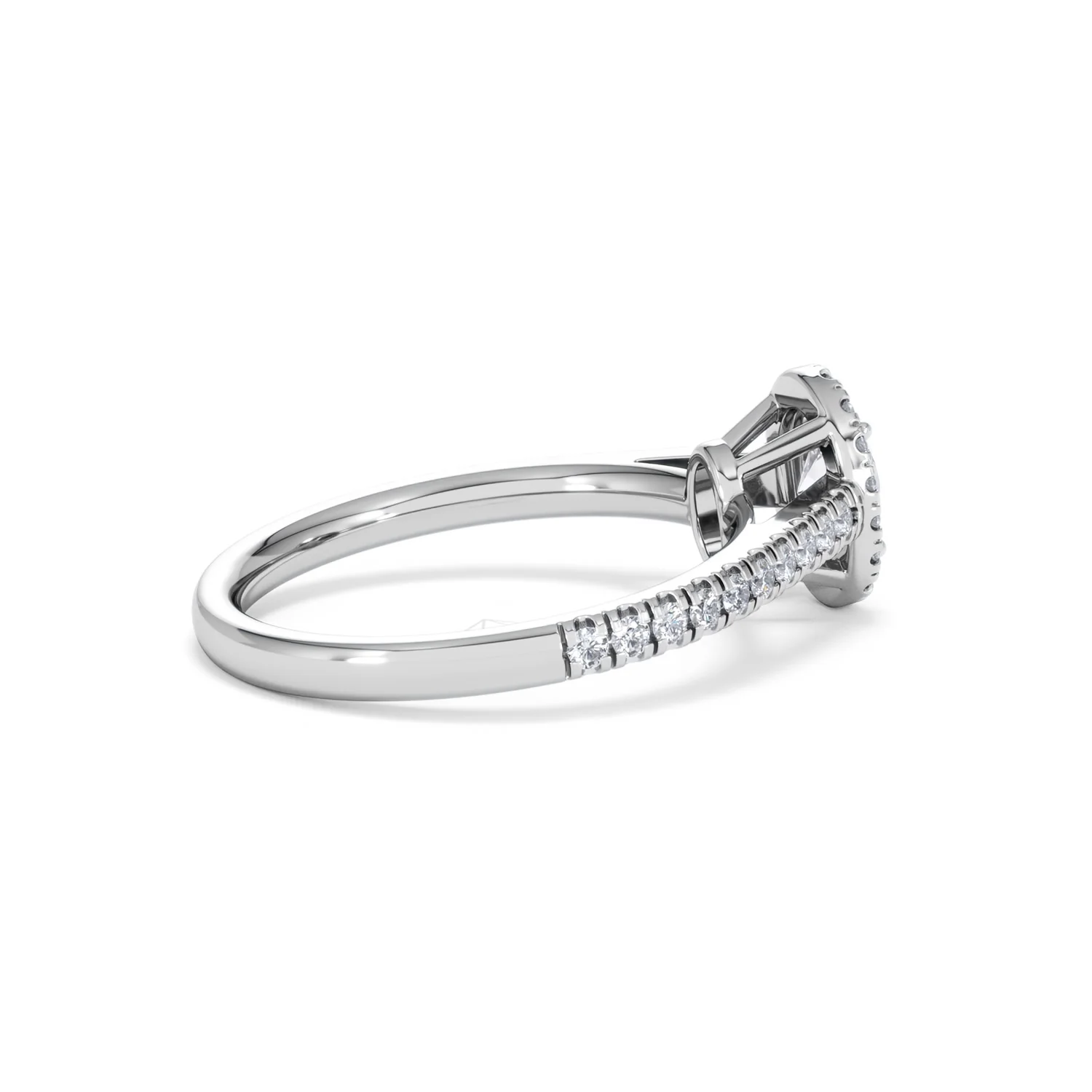 Georgina Lab Oval Diamond Halo Engagement Ring 18K White Gold 1.00ct F/VS1 - Image 35