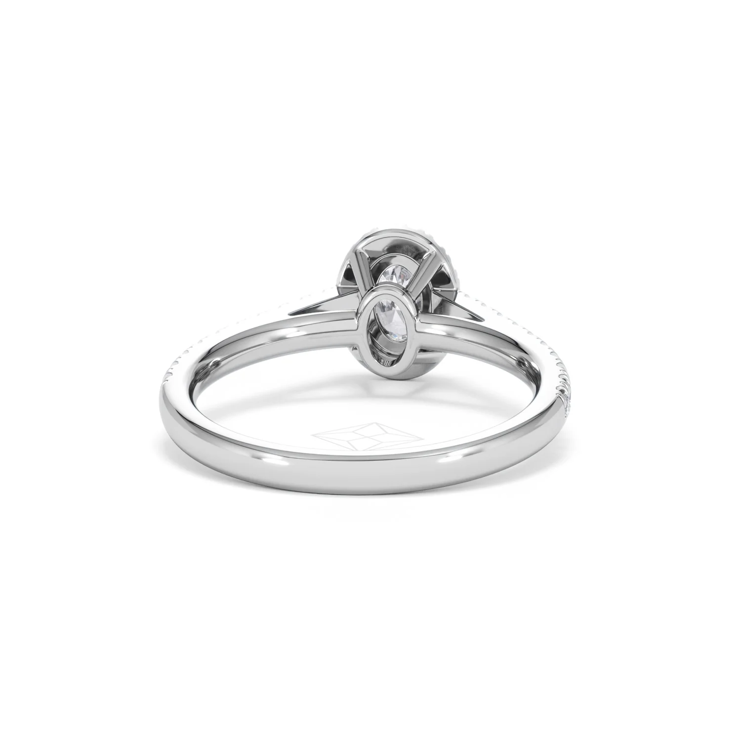 Georgina Lab Oval Diamond Halo Engagement Ring 18K White Gold 1.00ct F/VS1 - Image 48