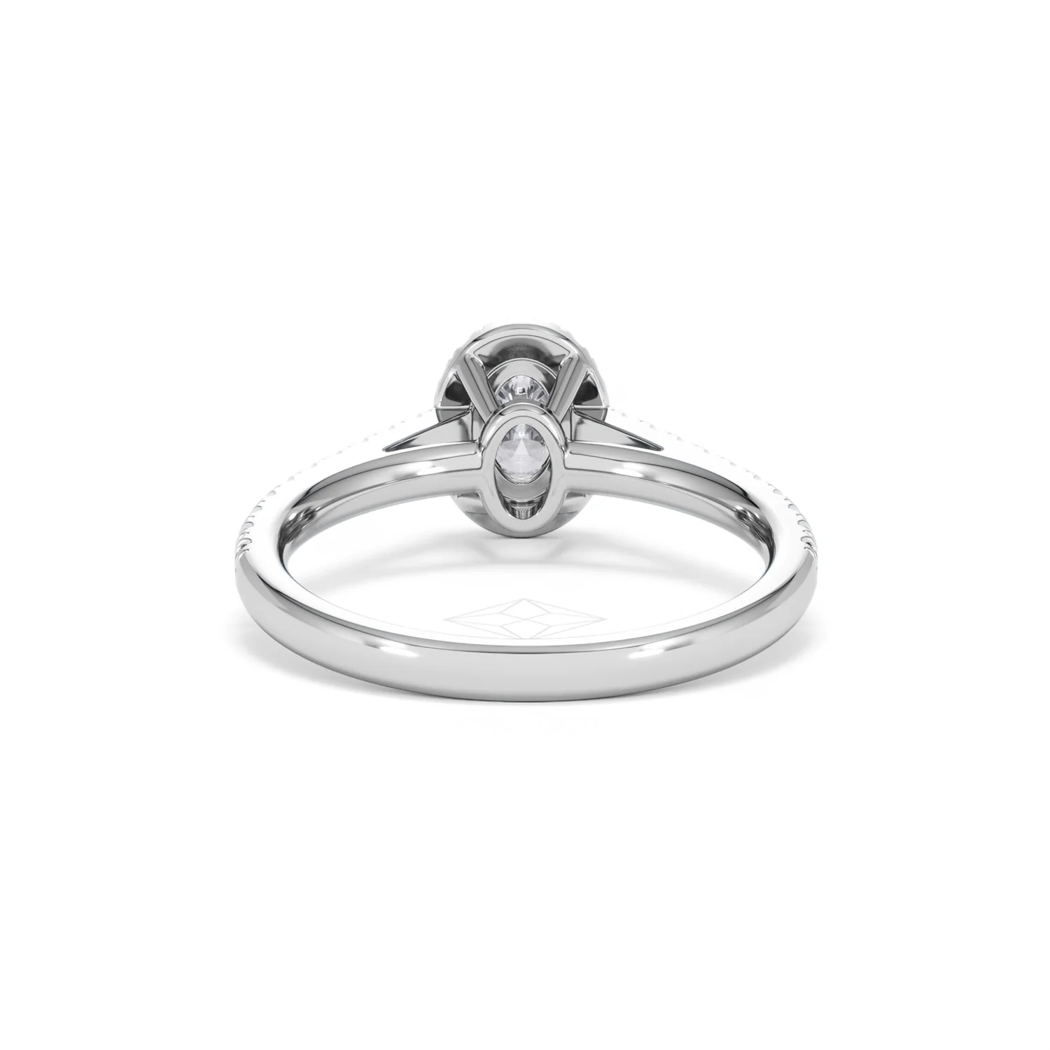 Georgina Lab Oval Diamond Halo Engagement Ring 18K White Gold 1.00ct F/VS1 - Image 50