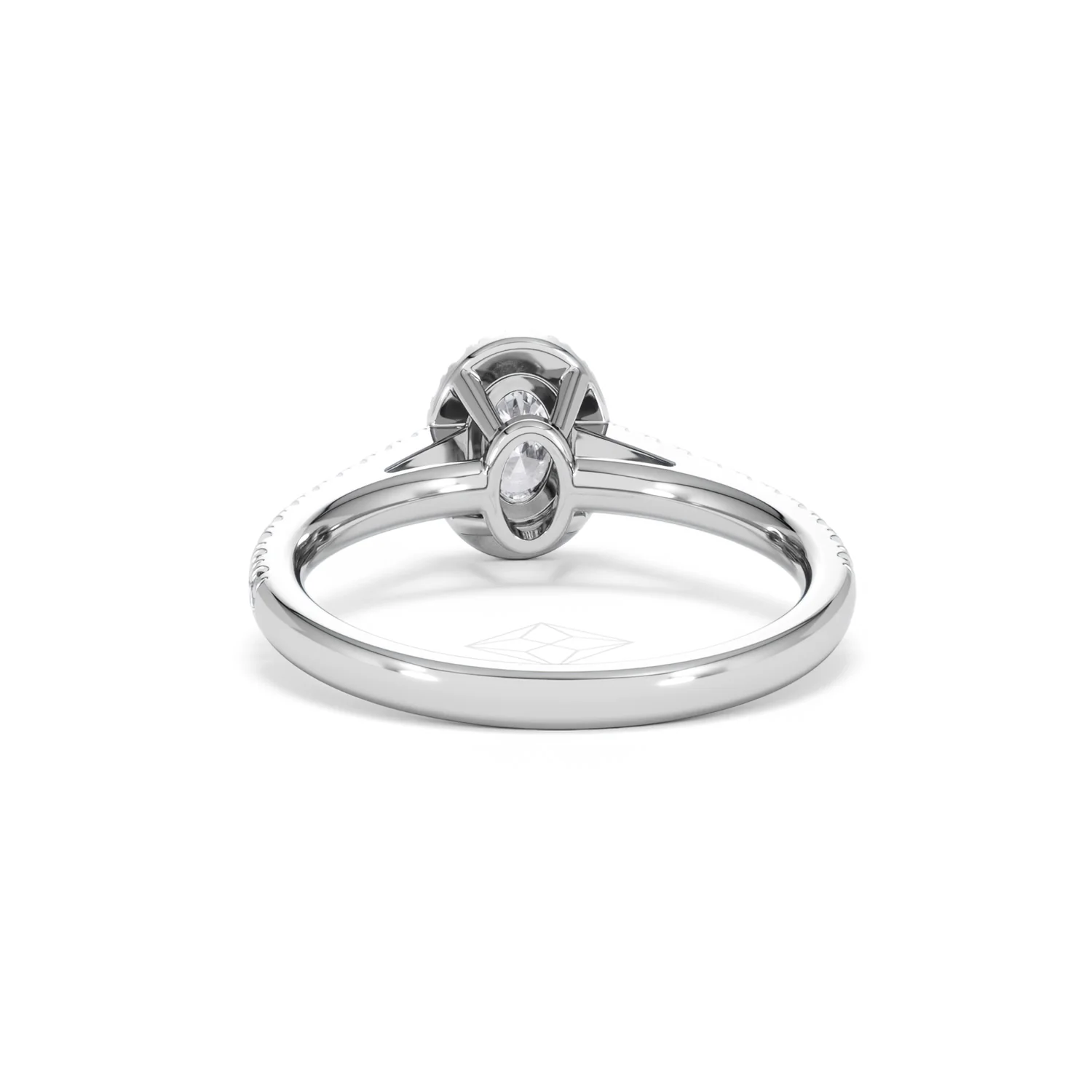 Georgina Lab Oval Diamond Halo Engagement Ring 18K White Gold 1.00ct F/VS1 - Image 51