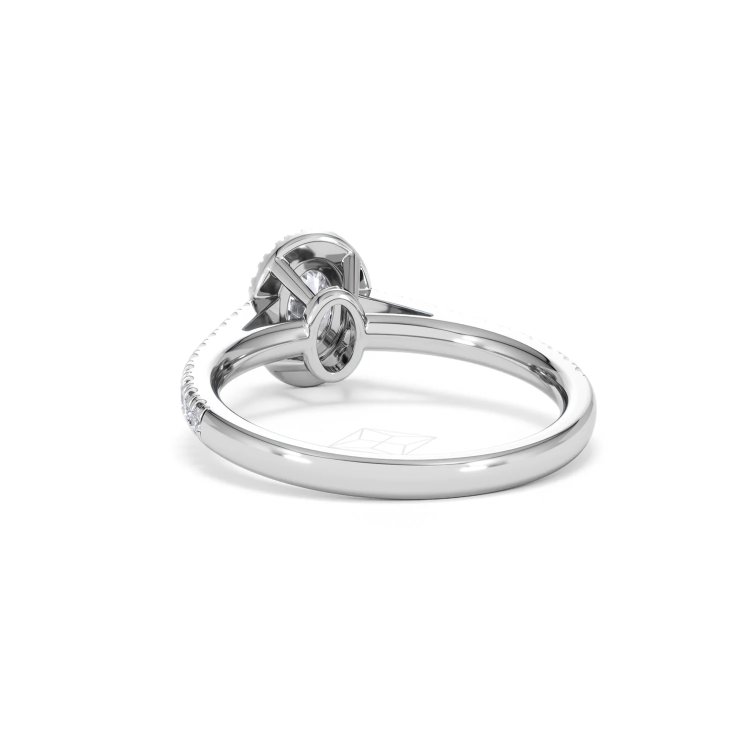 Georgina Lab Oval Diamond Halo Engagement Ring 18K White Gold 1.00ct F/VS1 - Image 54