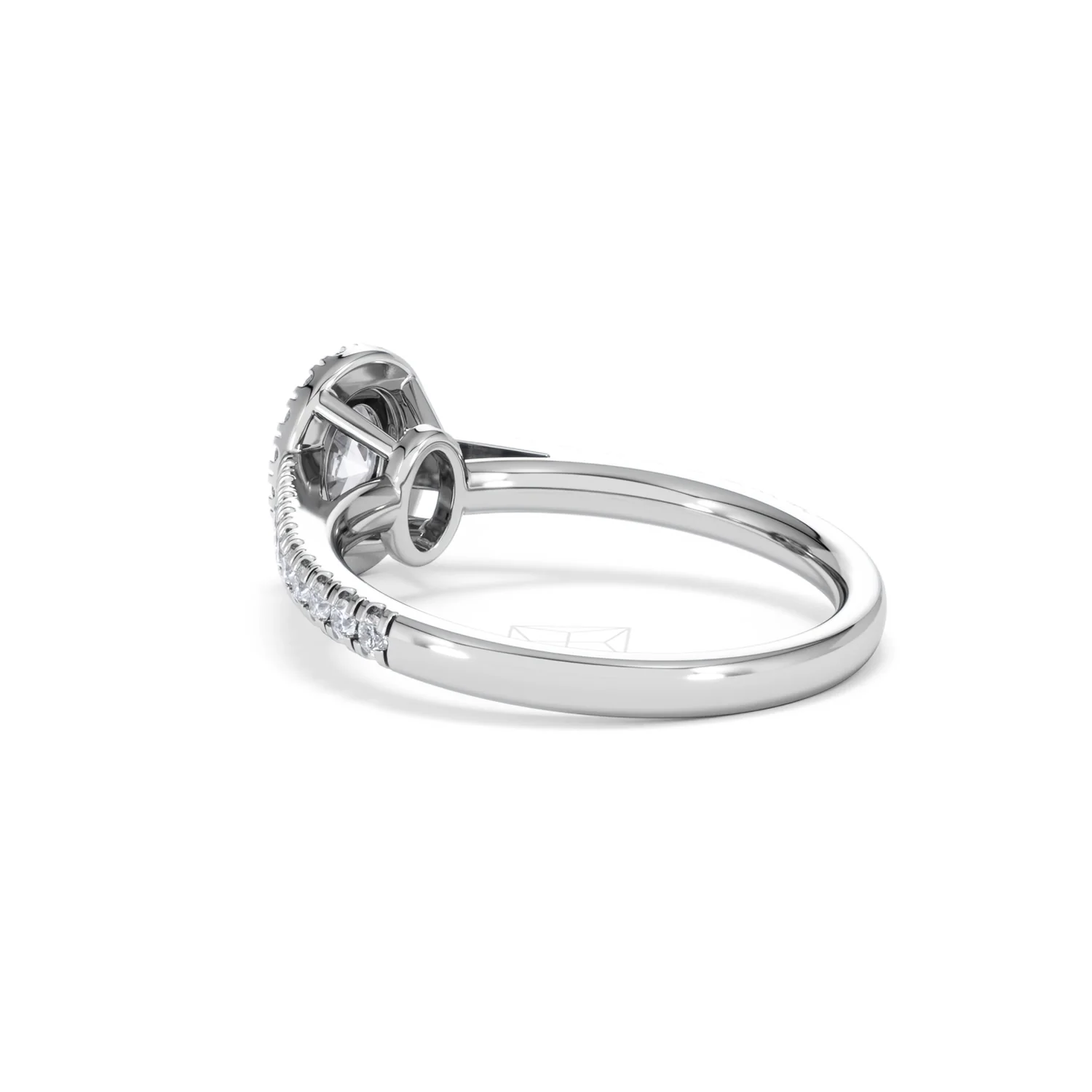 Georgina Lab Oval Diamond Halo Engagement Ring 18K White Gold 1.00ct F/VS1 - Image 59
