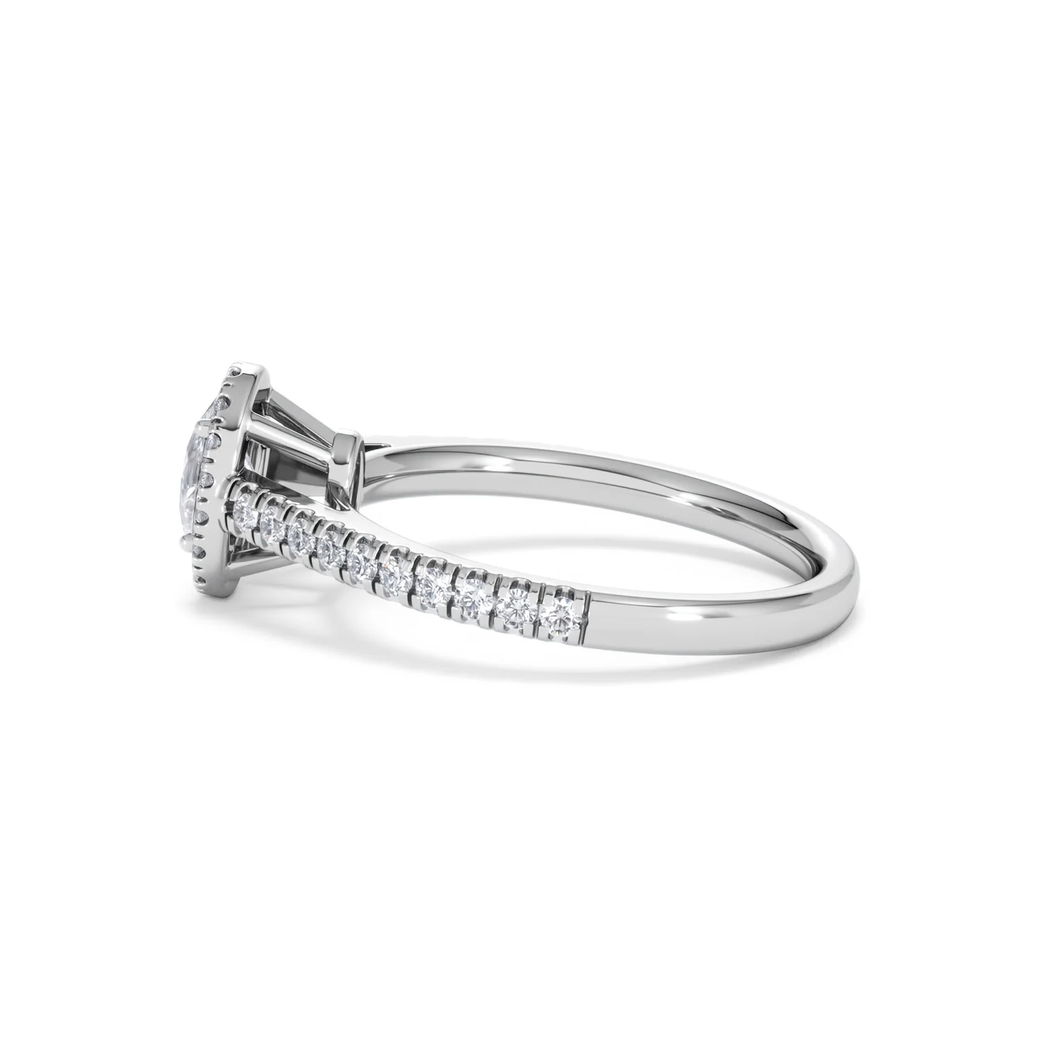 Georgina Lab Oval Diamond Halo Engagement Ring 18K White Gold 1.00ct F/VS1 - Image 68