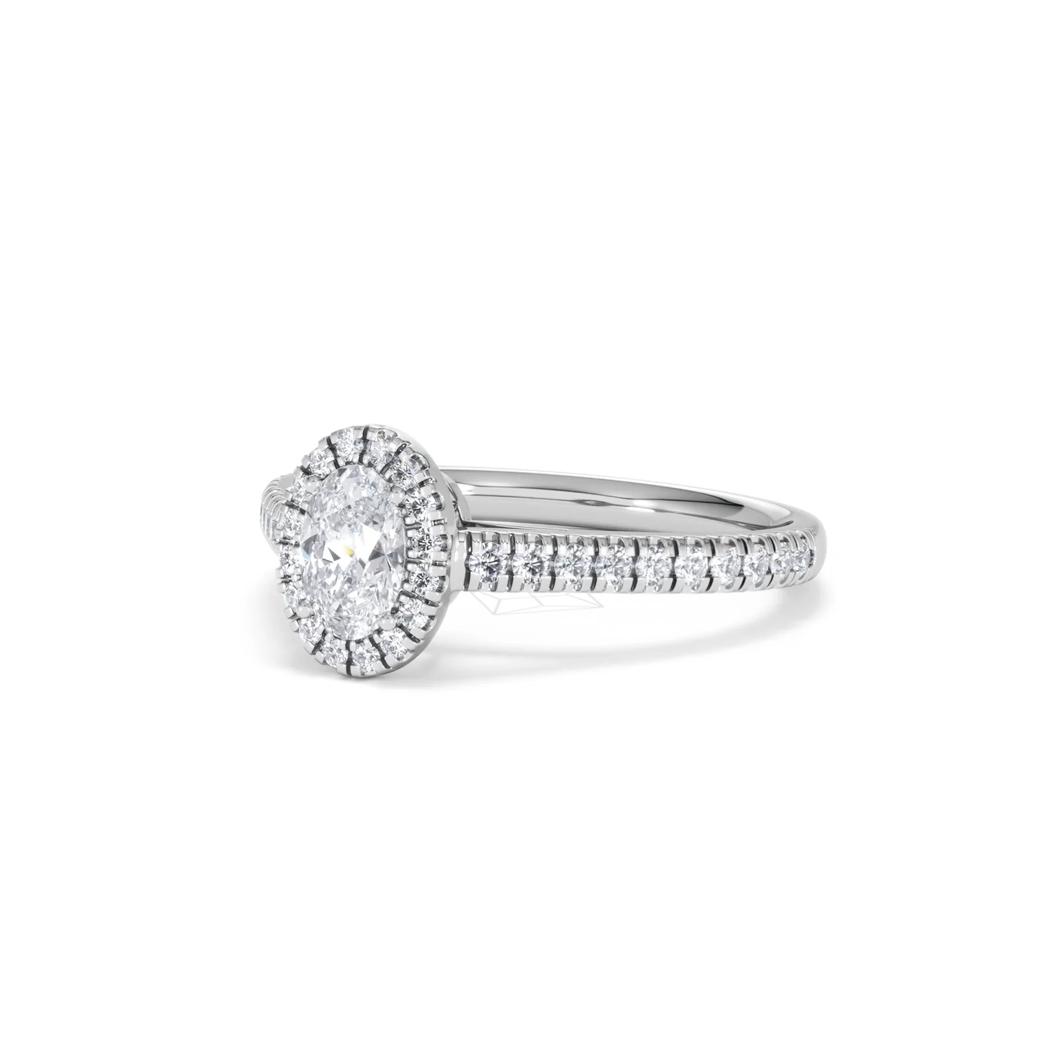 Georgina Lab Oval Diamond Halo Engagement Ring 18K White Gold 1.00ct F/VS1 - Image 83