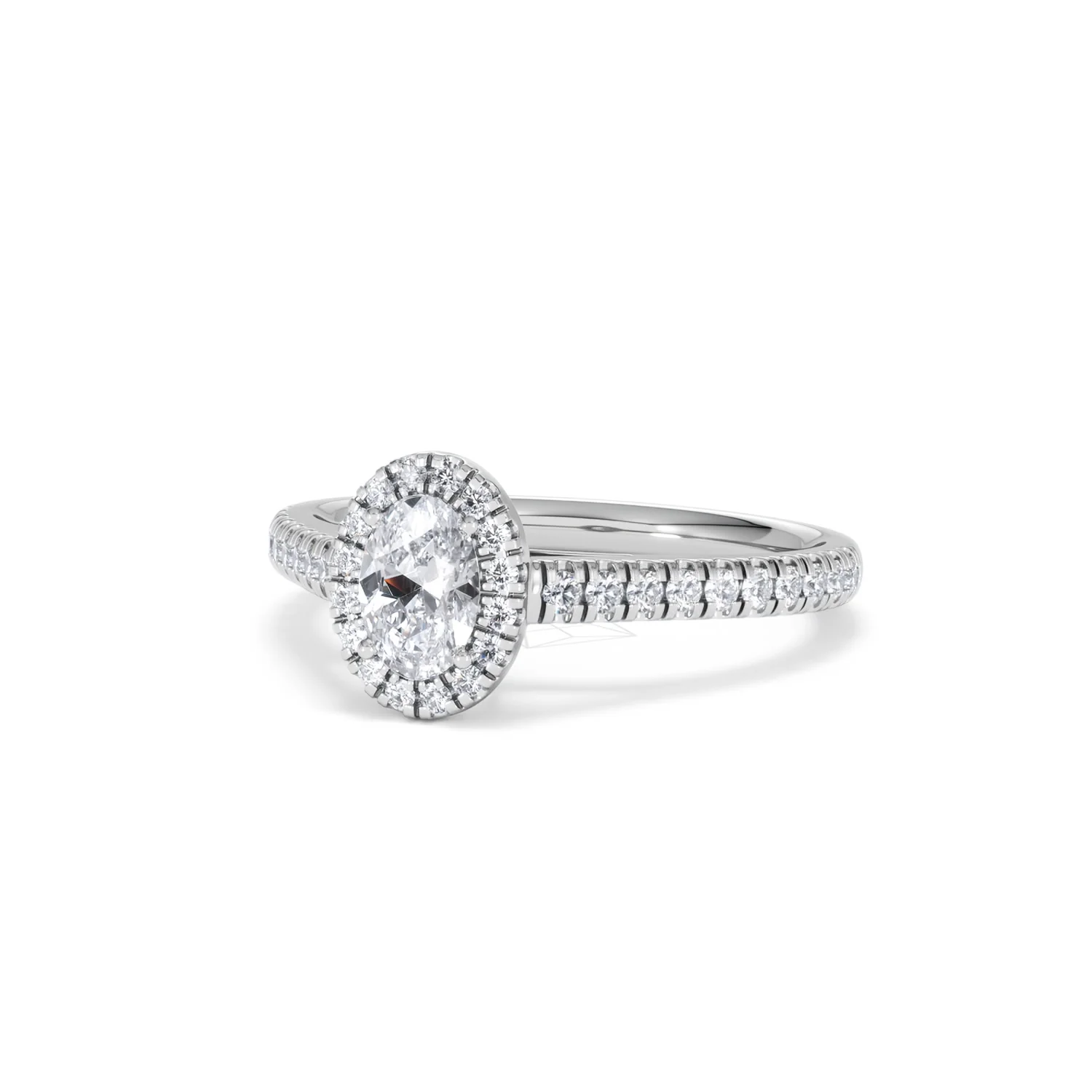 Georgina Lab Oval Diamond Halo Engagement Ring 18K White Gold 1.00ct F/VS1 - Image 85