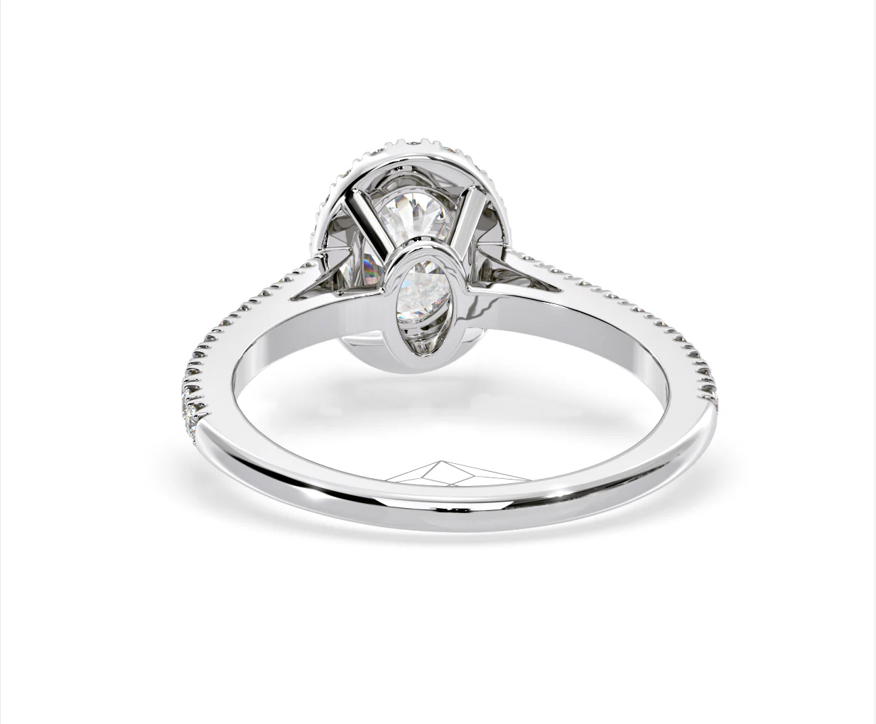 Georgina Lab Oval Diamond Halo Engagement Ring 18K White Gold 1.55ct F/VS1 - Image 125