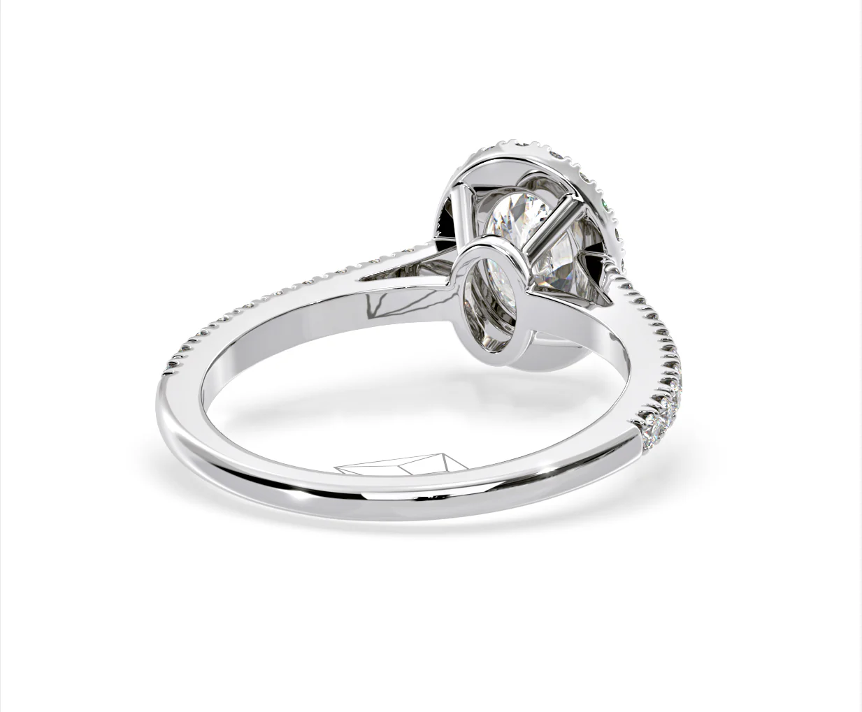 Georgina Lab Oval Diamond Halo Engagement Ring 18K White Gold 1.55ct F/VS1 - Image 131