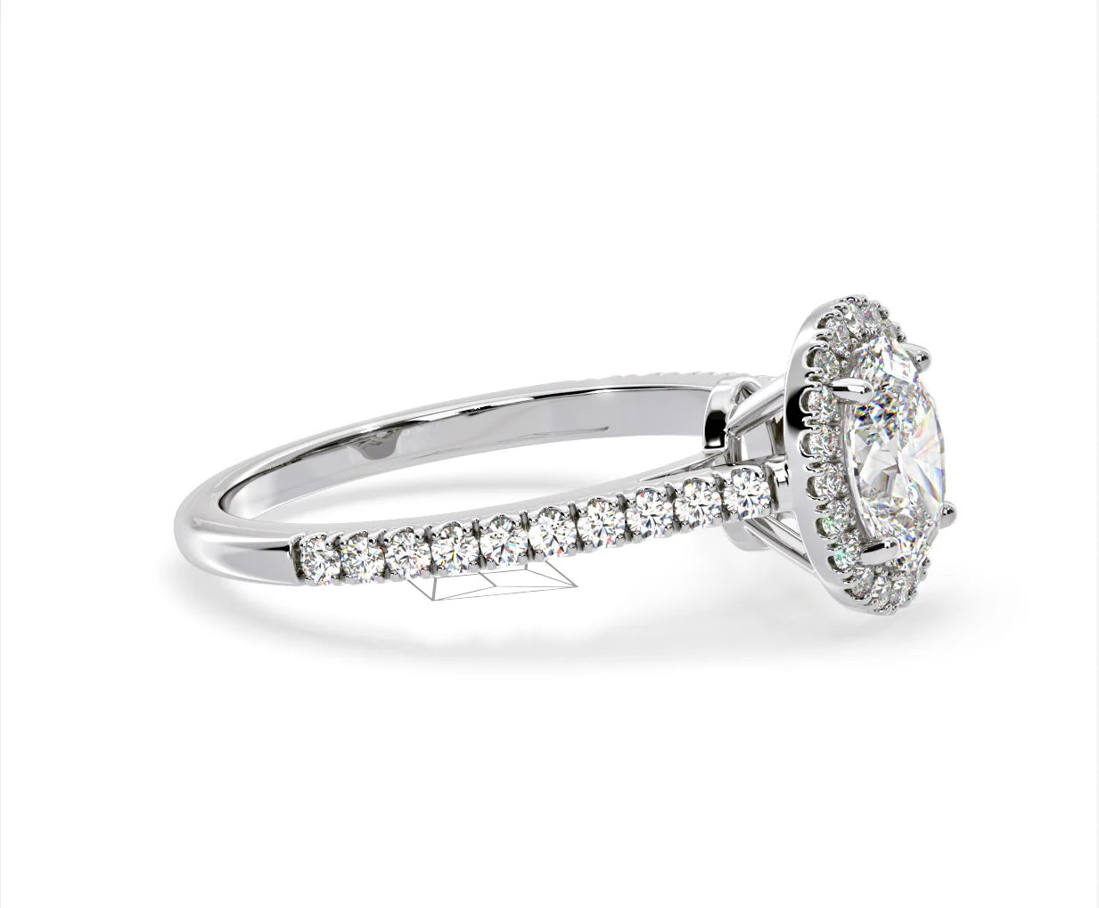 Georgina Lab Oval Diamond Halo Engagement Ring 18K White Gold 1.55ct F/VS1 - Image 152