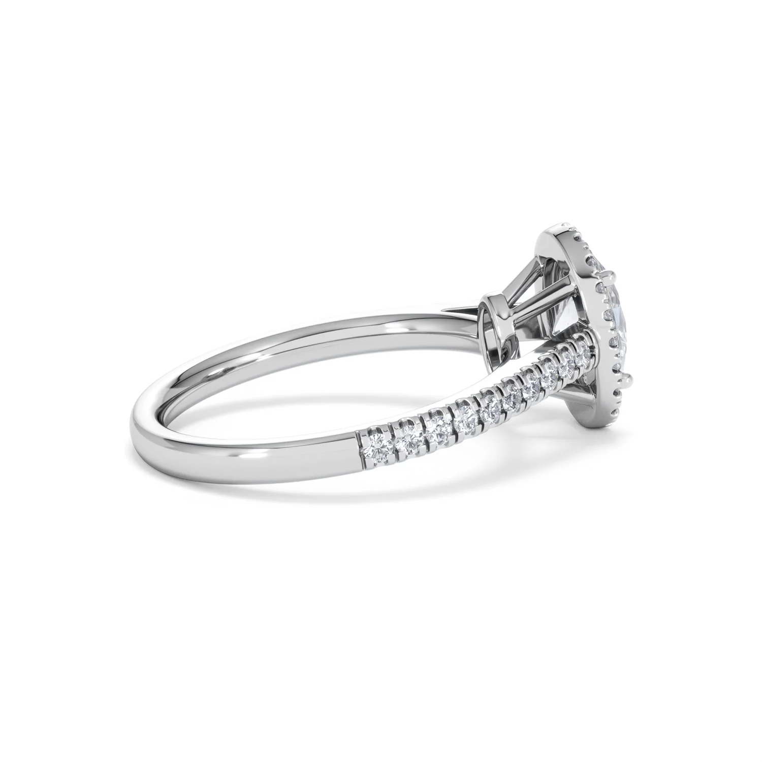 Georgina Lab Oval Diamond Halo Engagement Ring 18K White Gold 1.55ct F/VS1 - Image 35