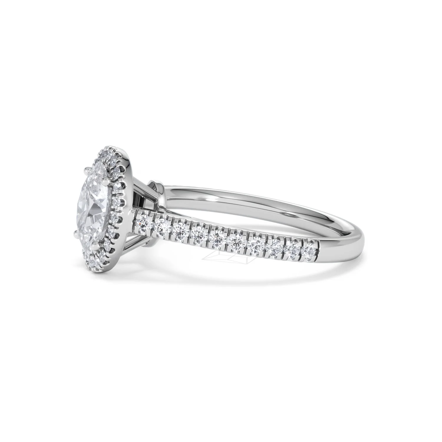 Georgina Lab Oval Diamond Halo Engagement Ring 18K White Gold 1.55ct F/VS1 - Image 76