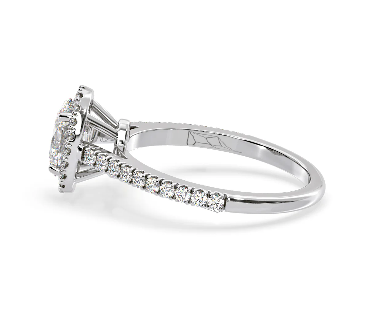 Georgina Lab Oval Diamond Halo Engagement Ring 18K White Gold 2.05ct F/VS1 - Image 108