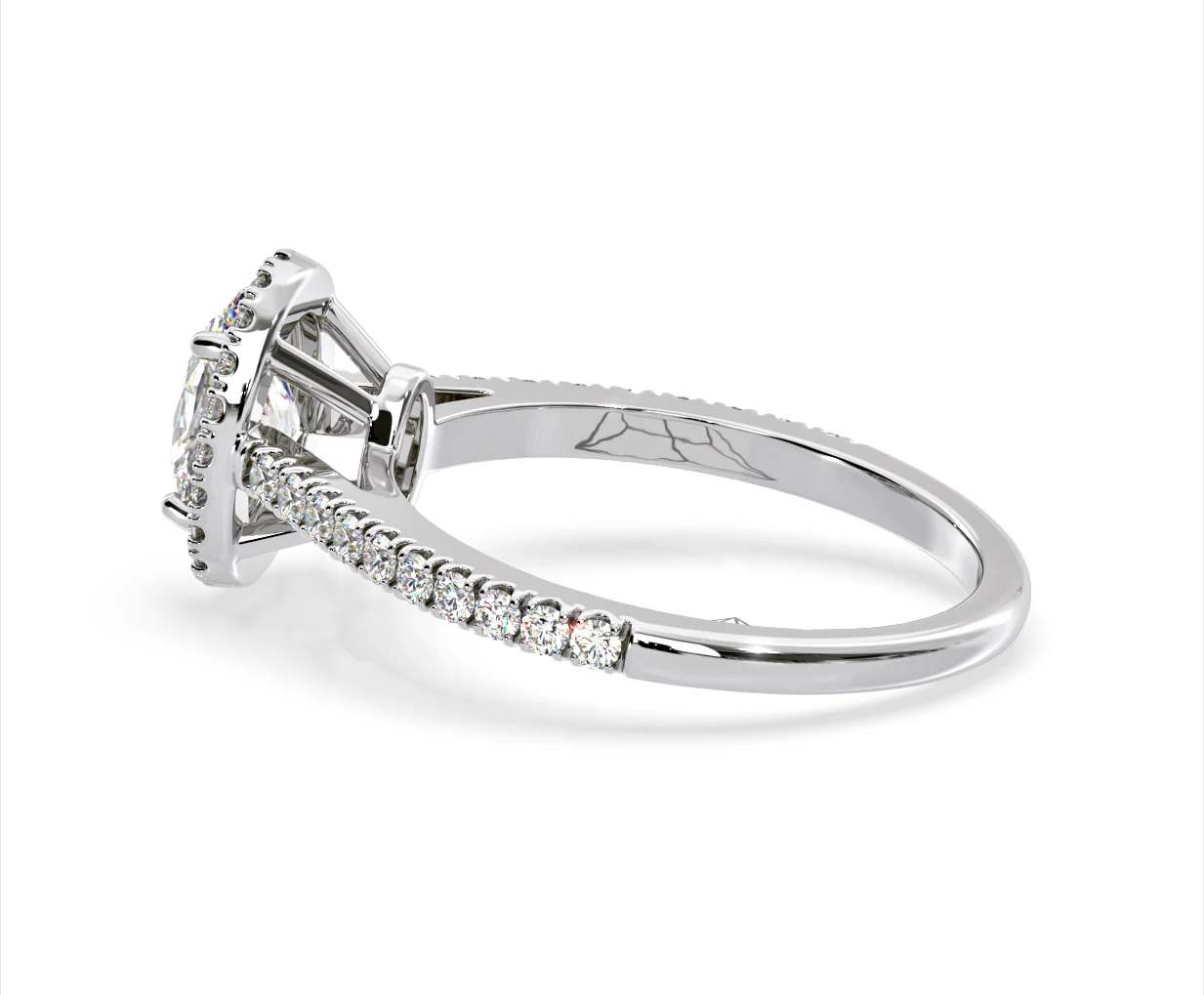 Georgina Lab Oval Diamond Halo Engagement Ring 18K White Gold 2.05ct F/VS1 - Image 111