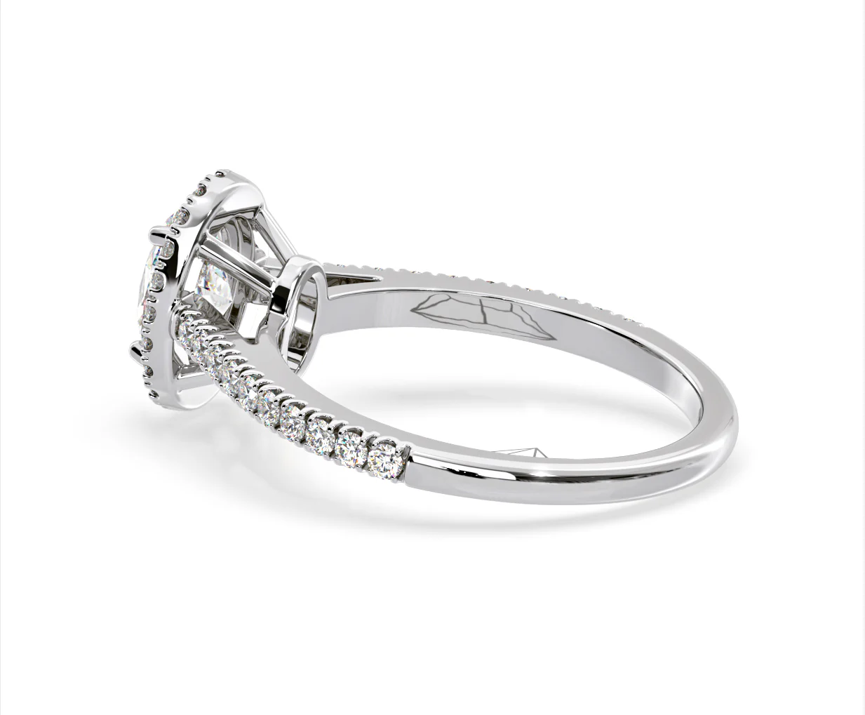 Georgina Lab Oval Diamond Halo Engagement Ring 18K White Gold 2.05ct F/VS1 - Image 113