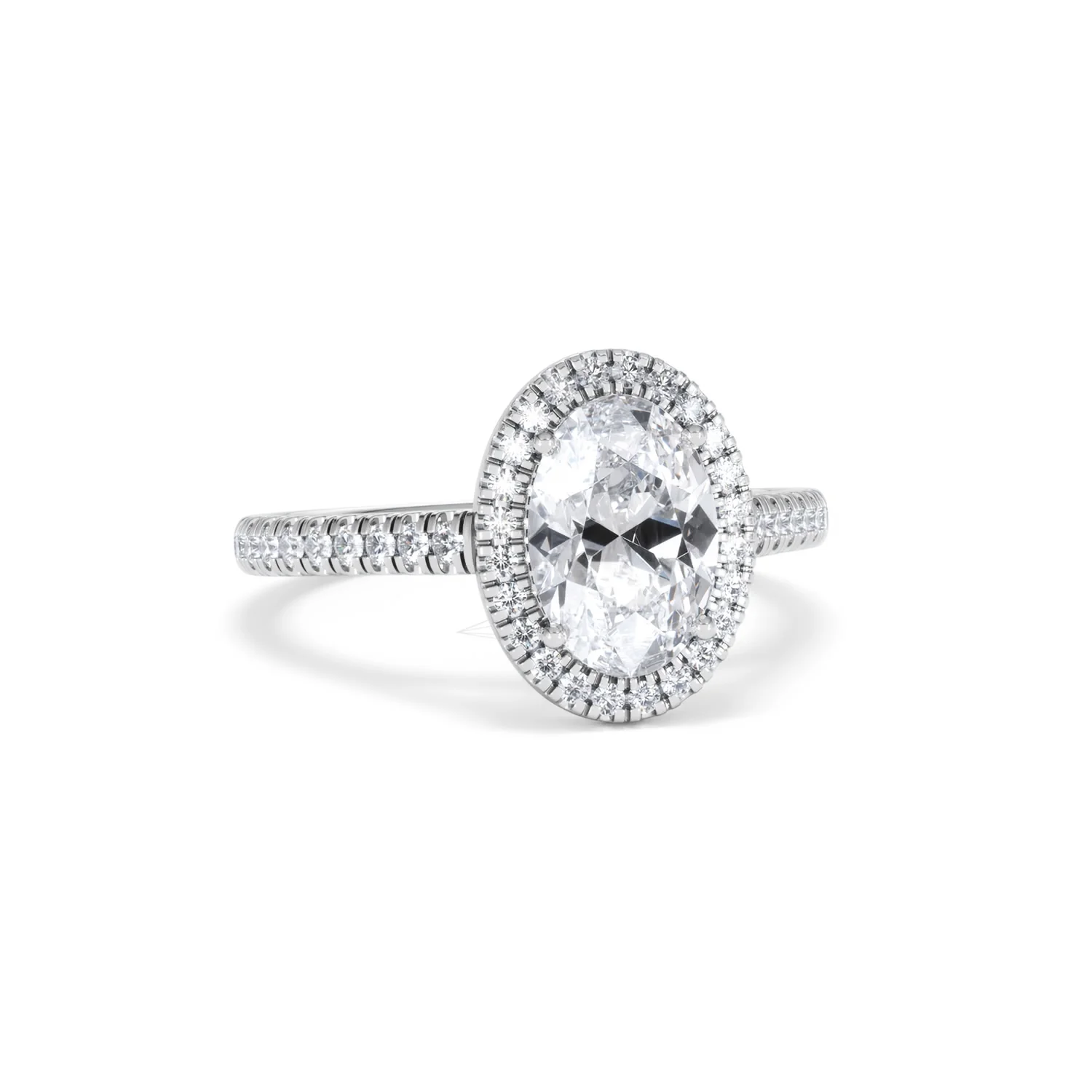 Georgina Lab Oval Diamond Halo Engagement Ring 18K White Gold 2.05ct F/VS1 - Image 14