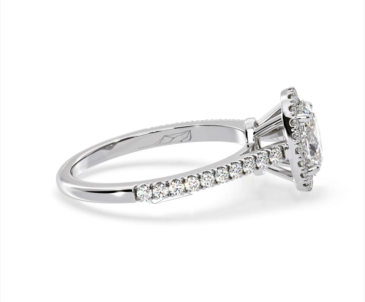 Georgina Lab Oval Diamond Halo Engagement Ring 18K White Gold 2.05ct F/VS1 - Image 147