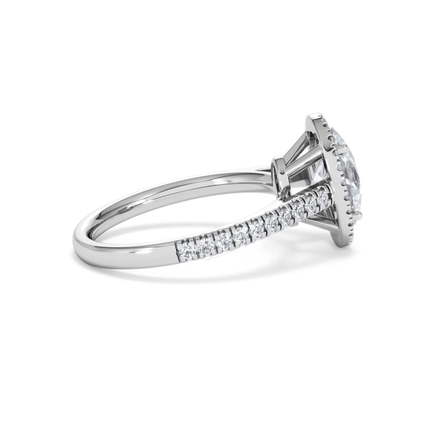 Georgina Lab Oval Diamond Halo Engagement Ring 18K White Gold 2.05ct F/VS1 - Image 33