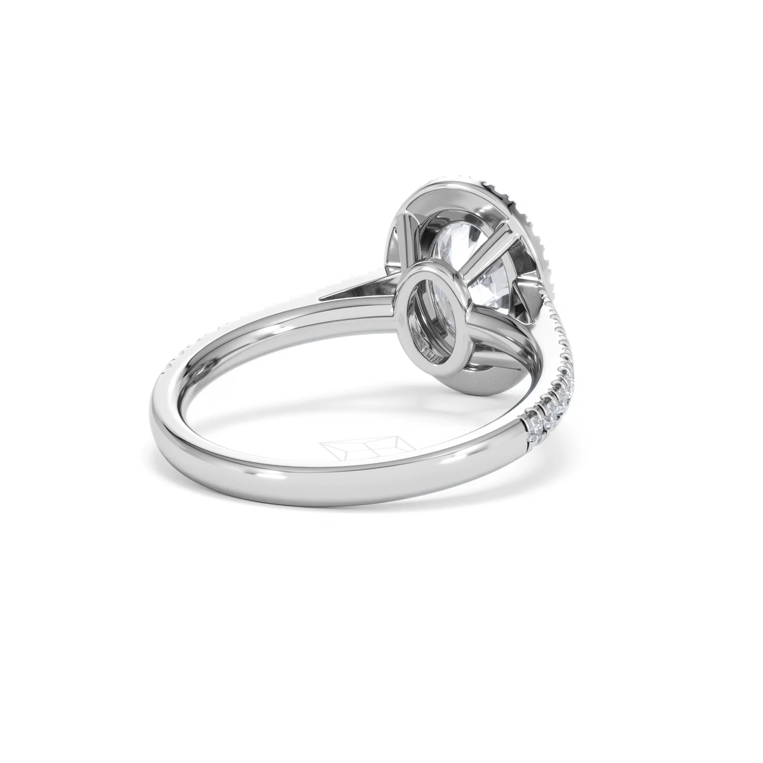 Georgina Lab Oval Diamond Halo Engagement Ring 18K White Gold 2.05ct F/VS1 - Image 45