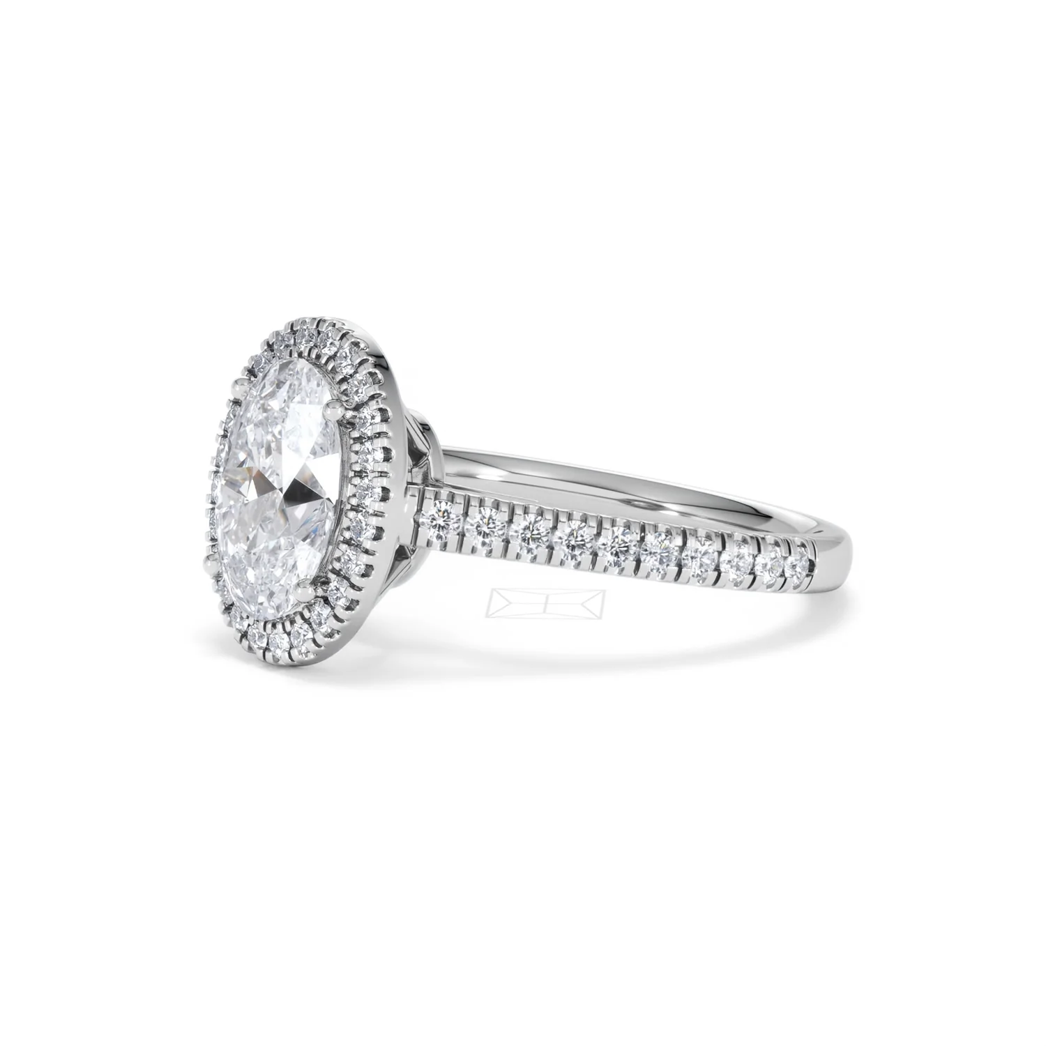 Georgina Lab Oval Diamond Halo Engagement Ring 18K White Gold 2.05ct F/VS1 - Image 80
